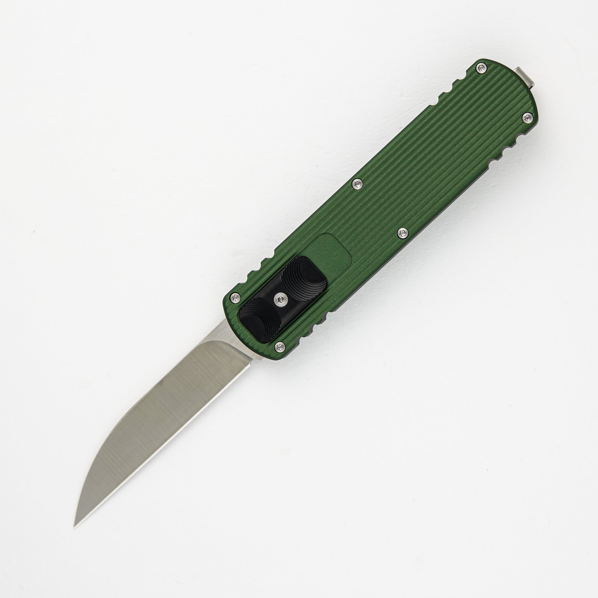 Zulu – Green Aluminum Handle – Satin Wharncliffe M390 Blade
