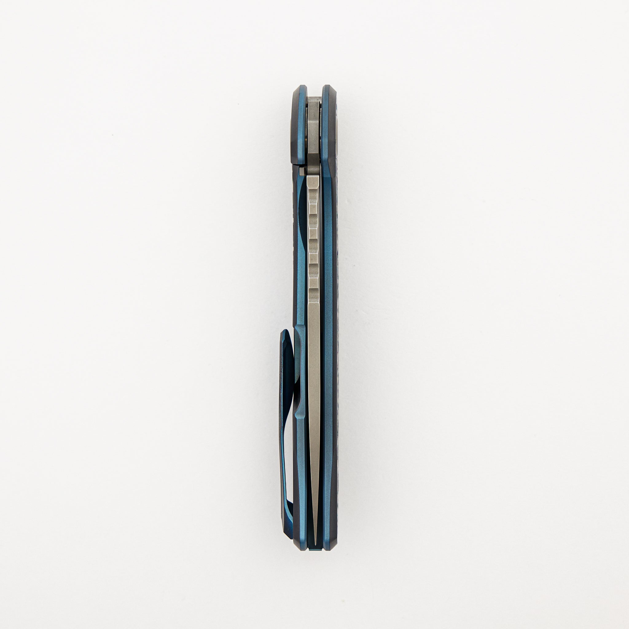 Shirogorov Knives / Ti2 Design F95 Black Hula "Blue Pixelated Flower" - M390 Blade - MRBS