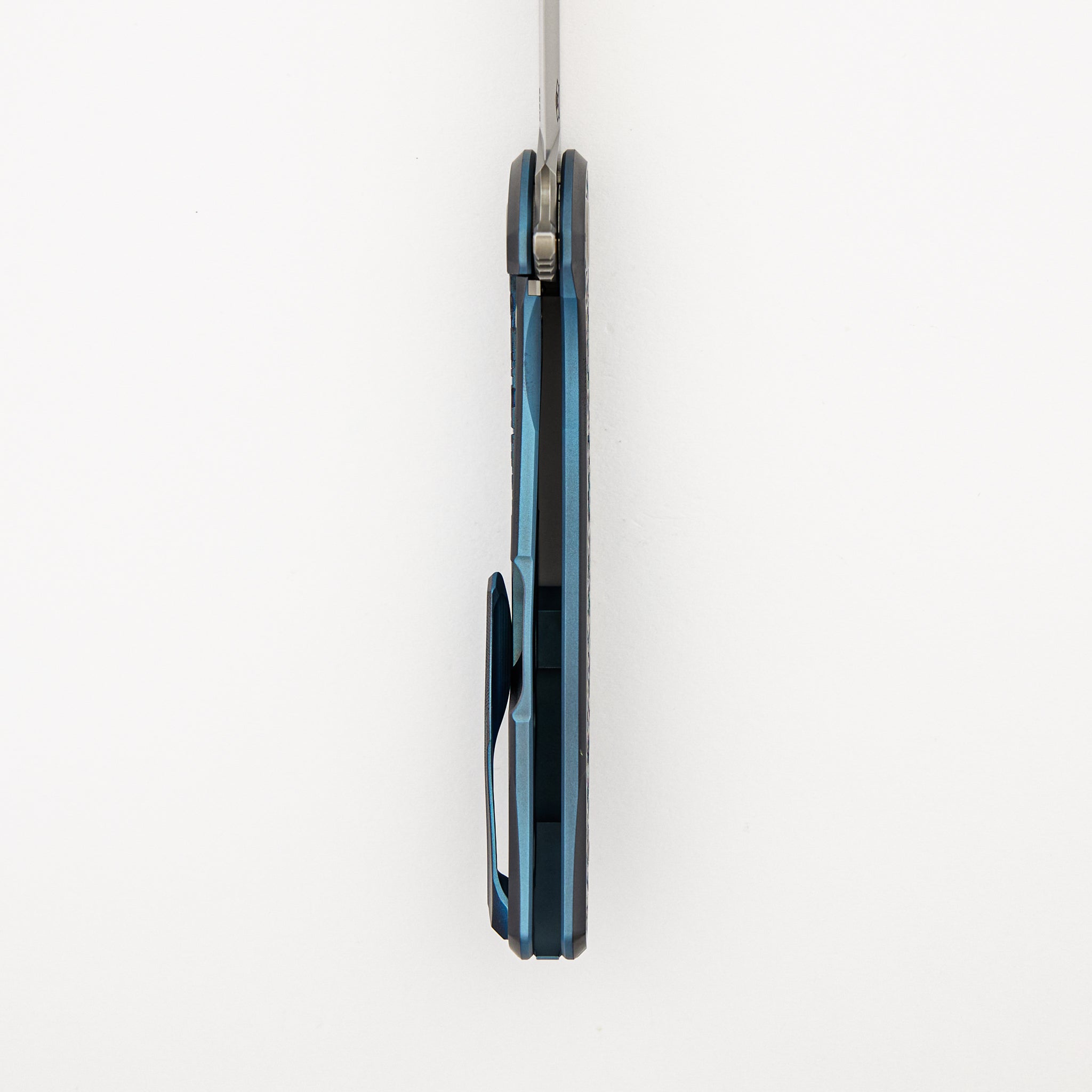 Shirogorov Knives / Ti2 Design F95 Black Hula "Blue Pixelated Flower" - M390 Blade - MRBS