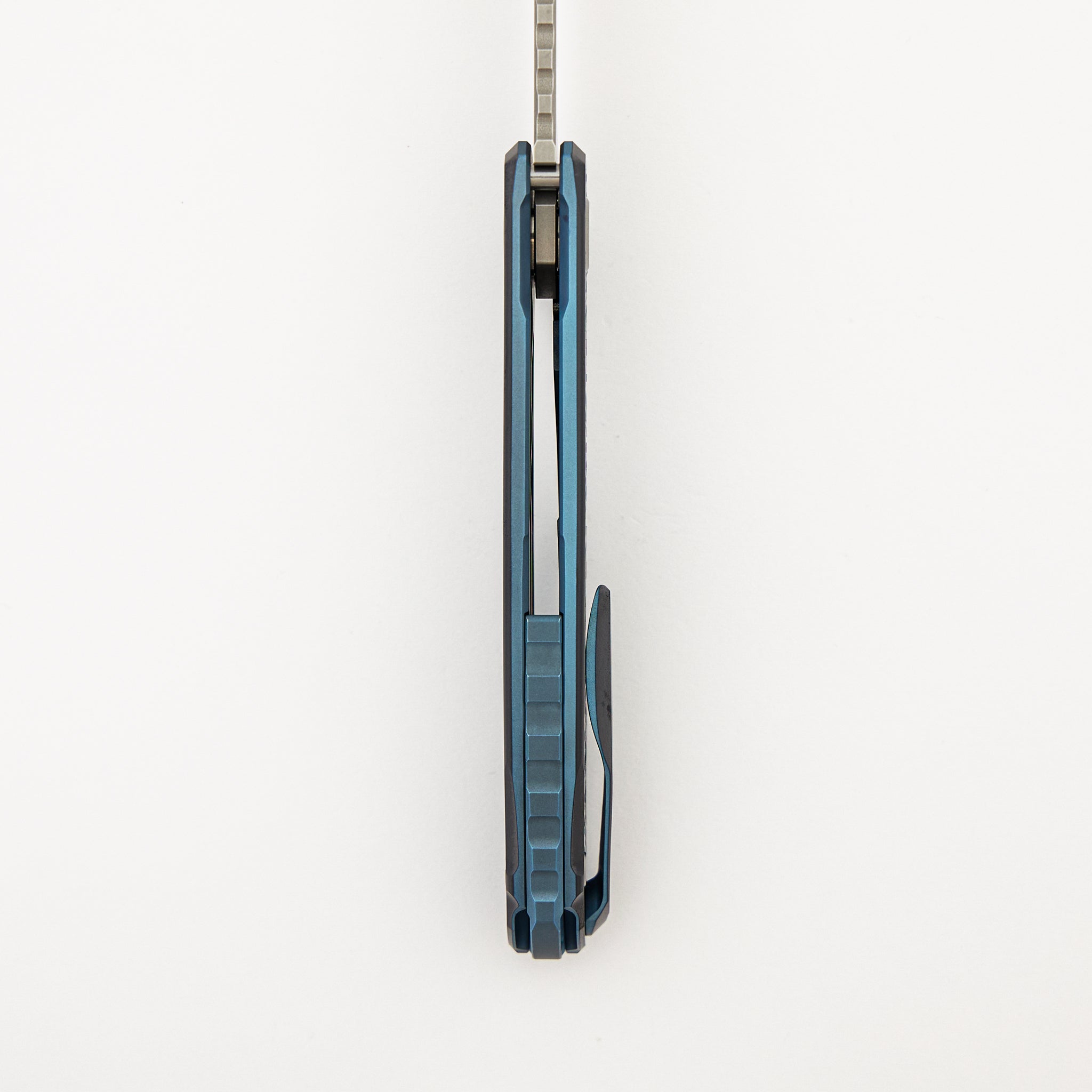 Shirogorov Knives / Ti2 Design F95 Black Hula "Blue Pixelated Flower" - M390 Blade - MRBS