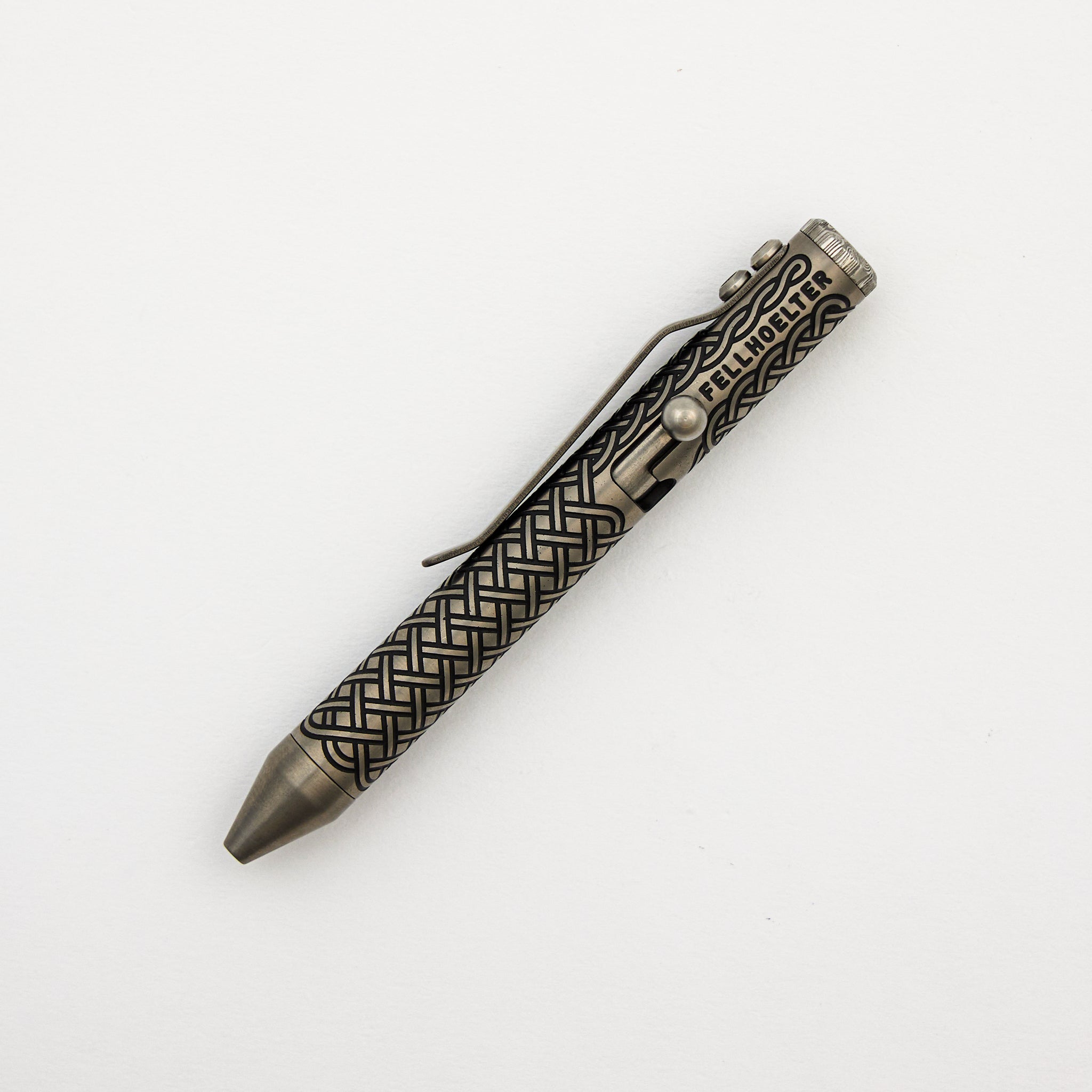 Cptn Axel TinyBolt Pen – Celtic Tuxedo W/ Damasteel Cap