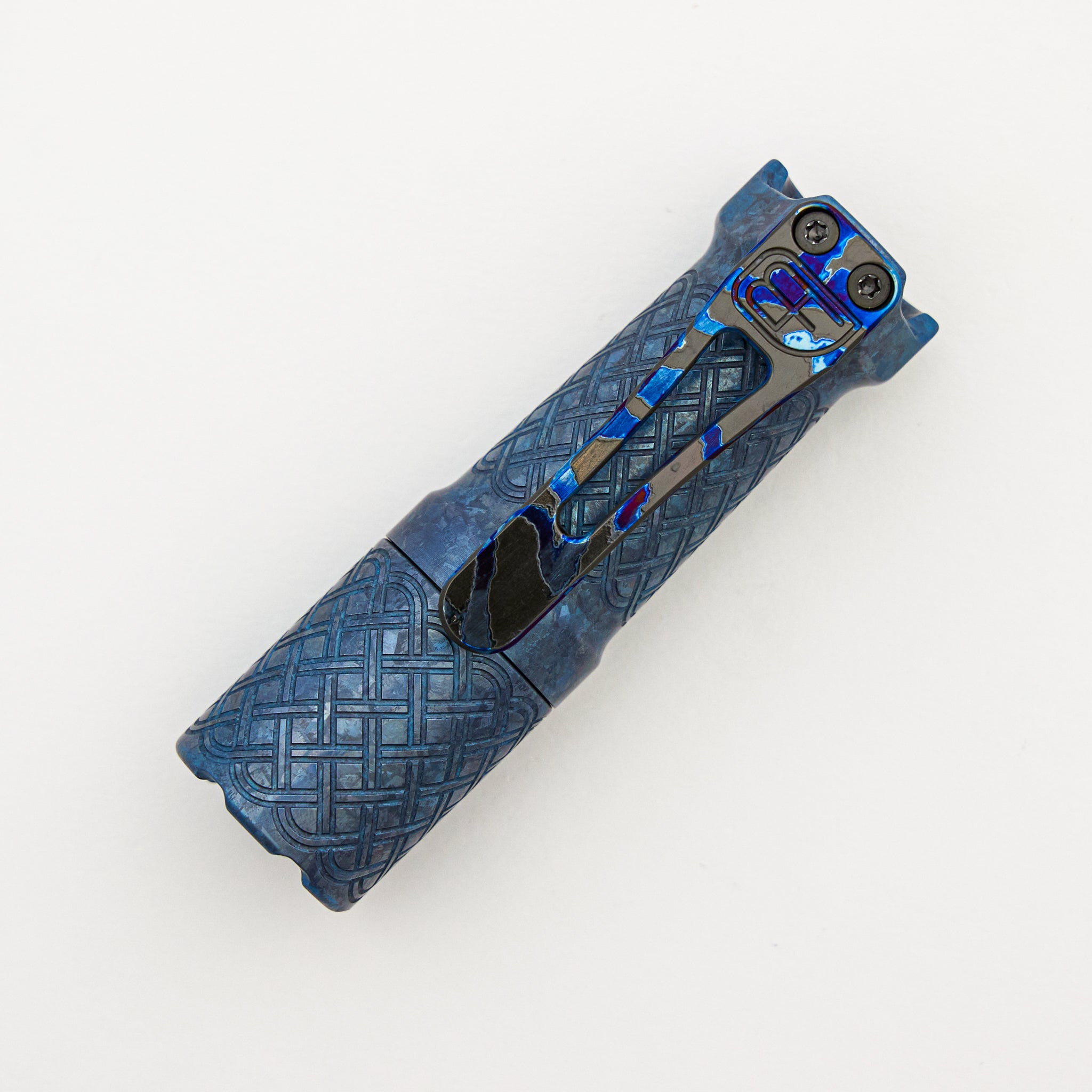 Cptn Axel FTD Flashlight - Celtic Blue CrystalTi W/ Nichols DarkTi Clip
