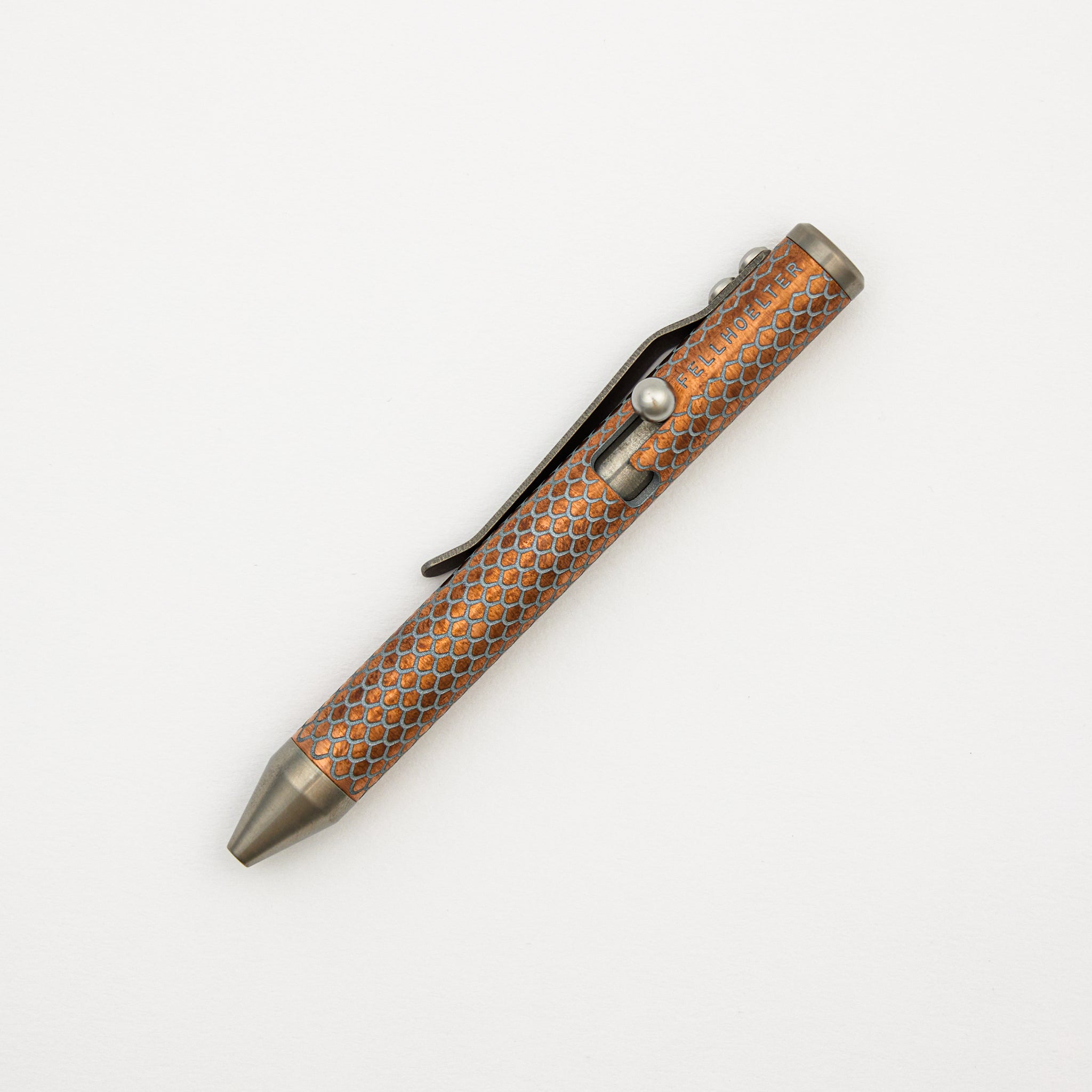 Cptn Axel TinyBolt Pen – Titanium/Copper Tuxedo Baby Dragon