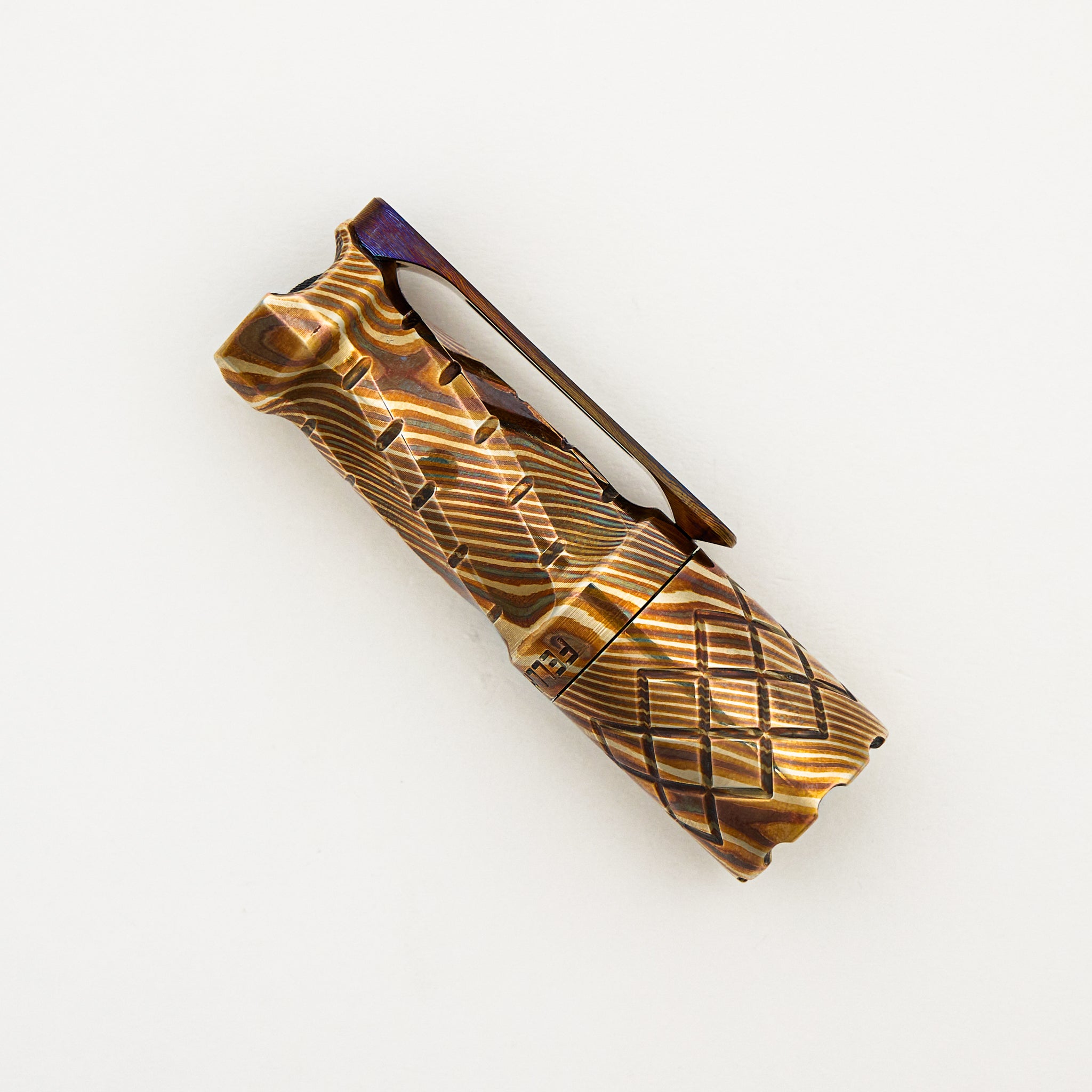 Cptn Axel FTD Flashlight - Mokume Hex/Diamond - Quantum Dragon