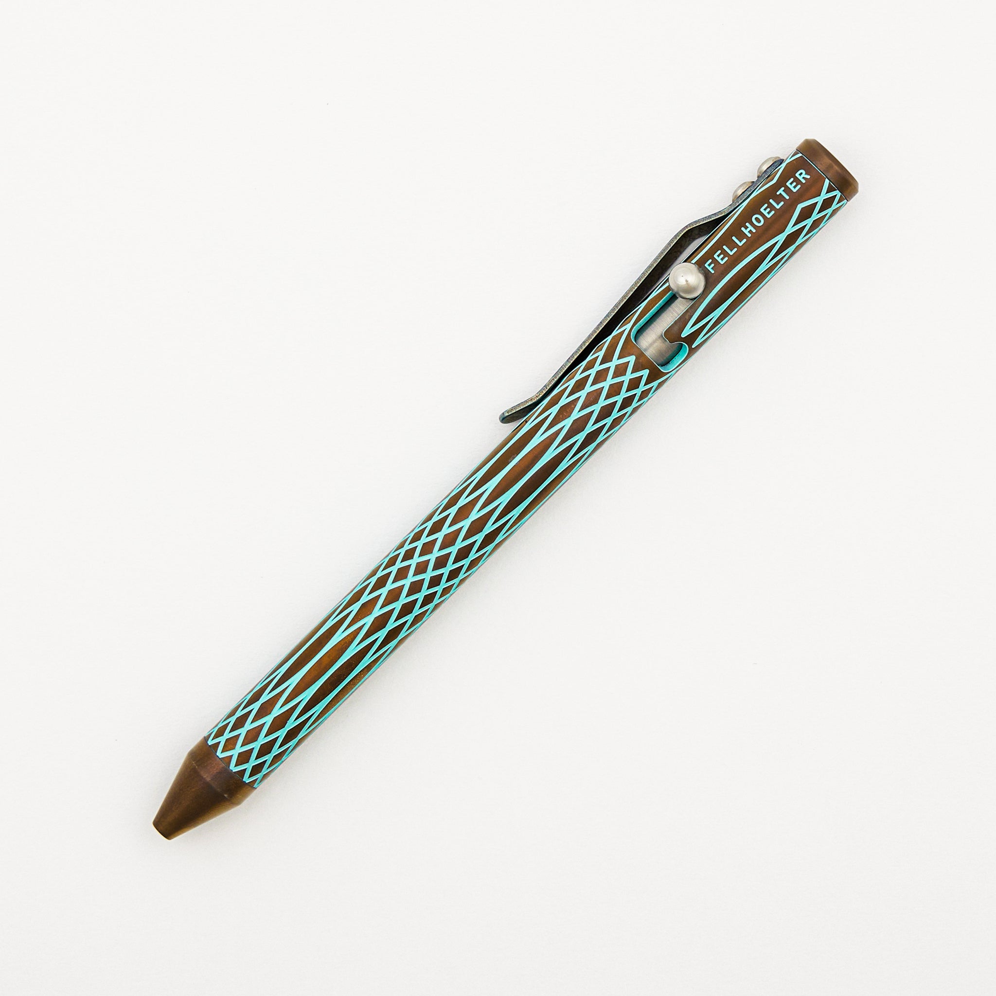 Cptn Axel Full Size TiBolt Pen - "Triple Sine Wave" Tiffany/Bronze Titanium