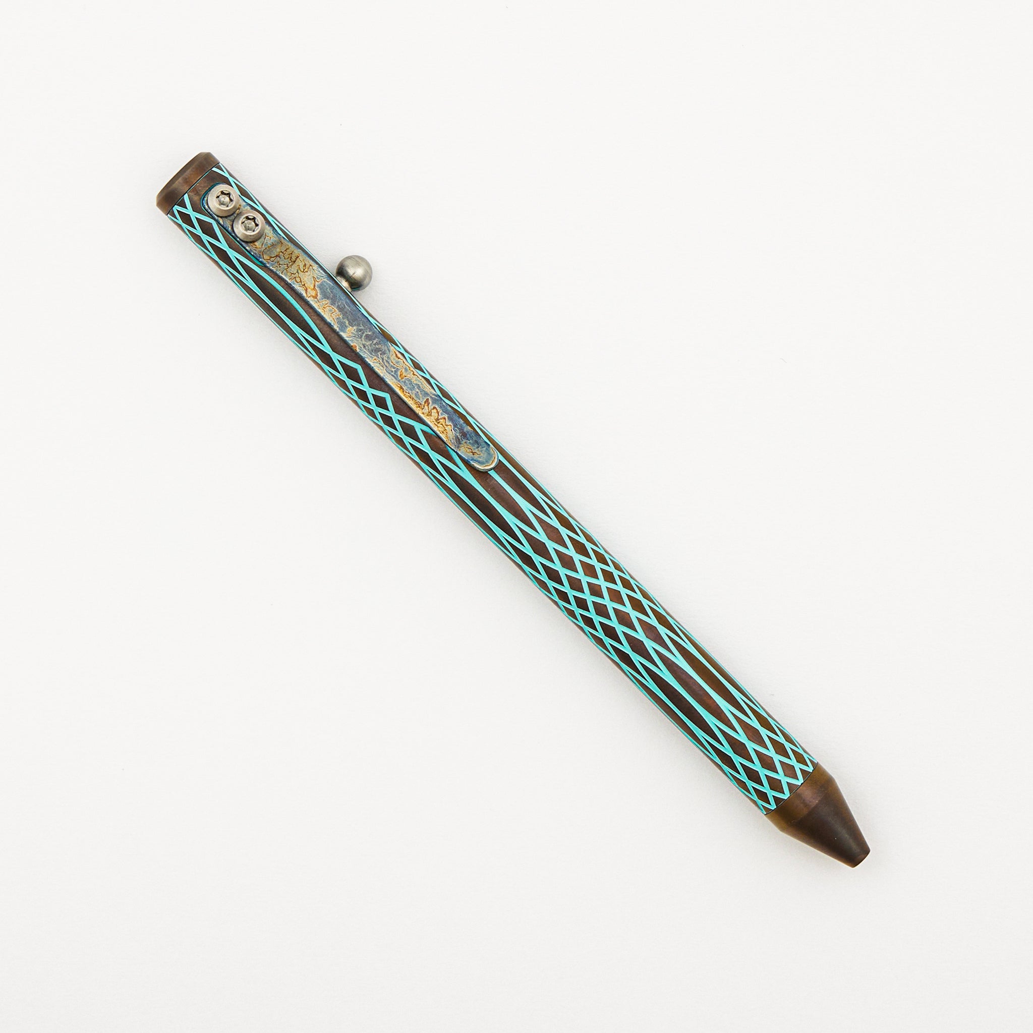Cptn Axel Full Size TiBolt Pen - "Triple Sine Wave" Tiffany/Bronze Titanium