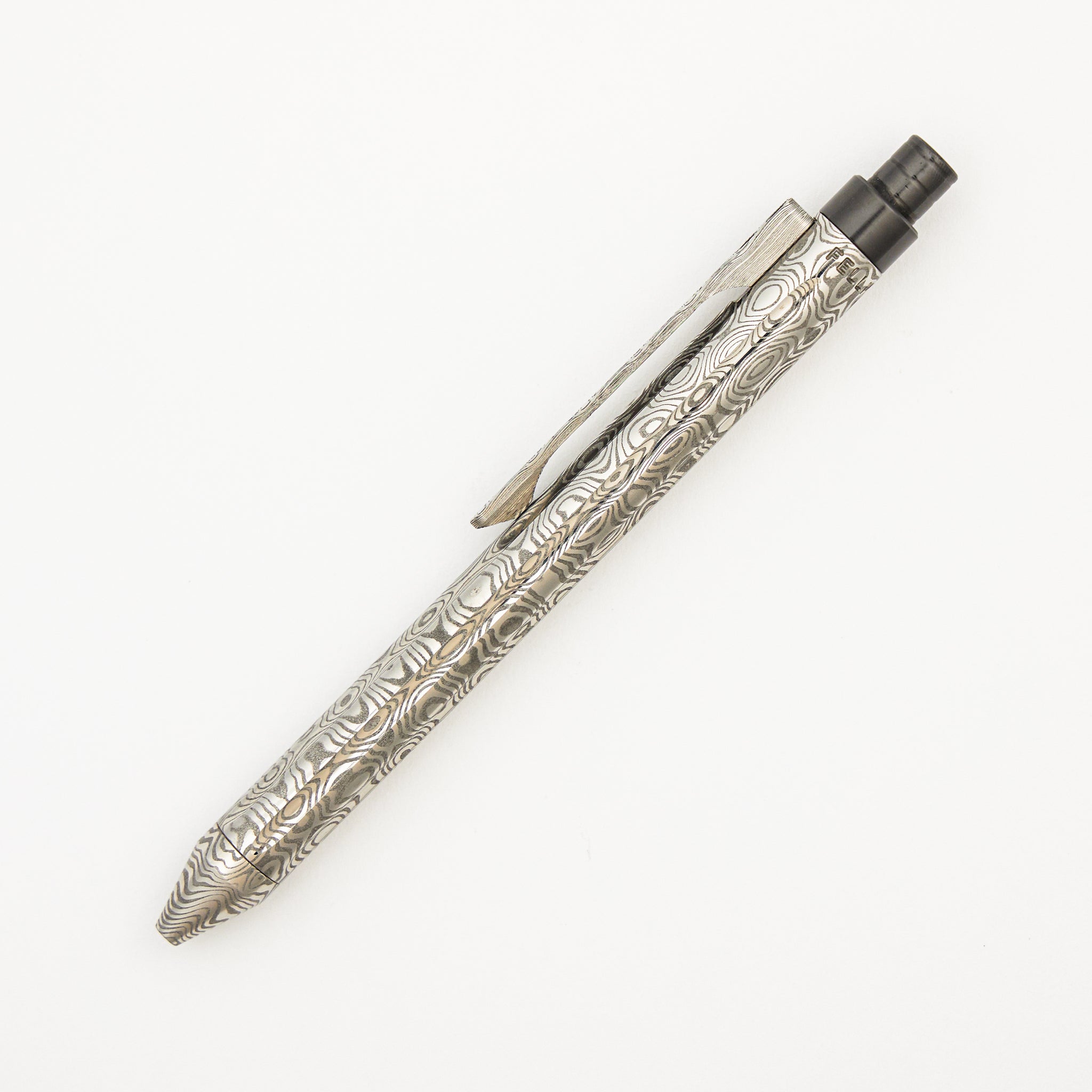 Cptn Axel Full Size TiClicker Pen - Odins Eye Damasteel w/ Zirconium Mechanism