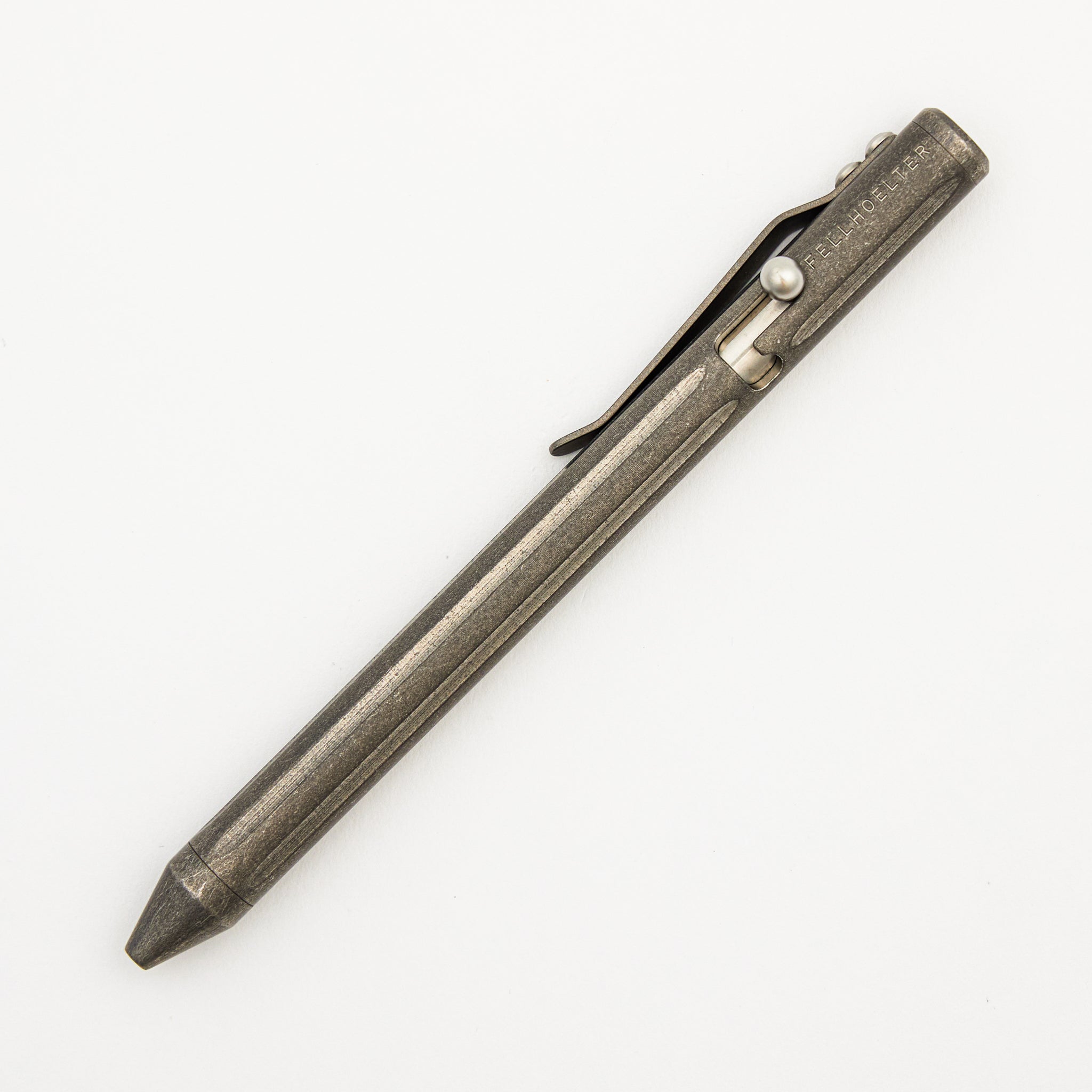Full Size TiBolt Pen - Titanium Stonewashed Straight Flutes