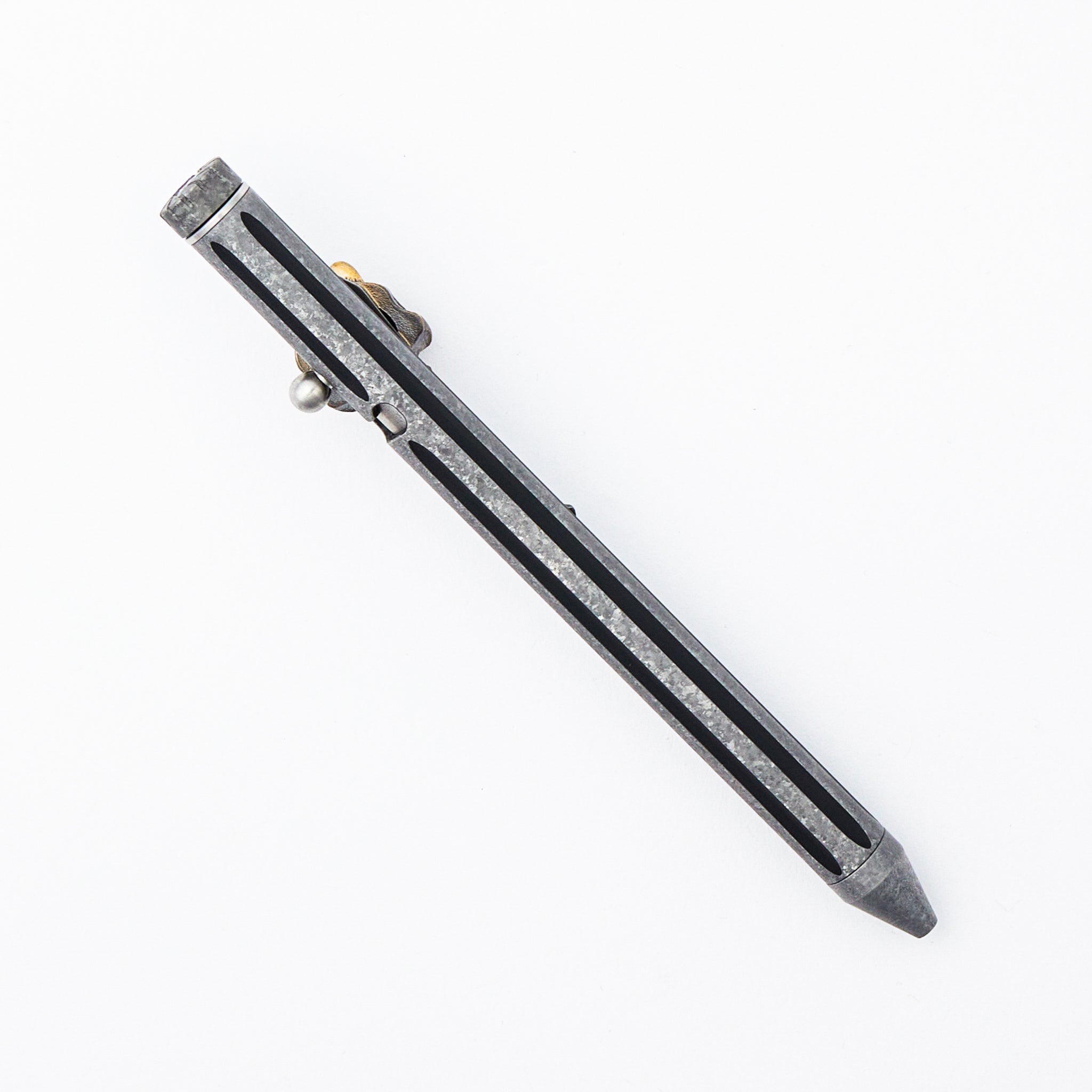 Cptn Axel Full Size TiBolt Pen - CrystalTi - Steel Flame Bronze Hard Hannya Pocket Clip - Fap Cap