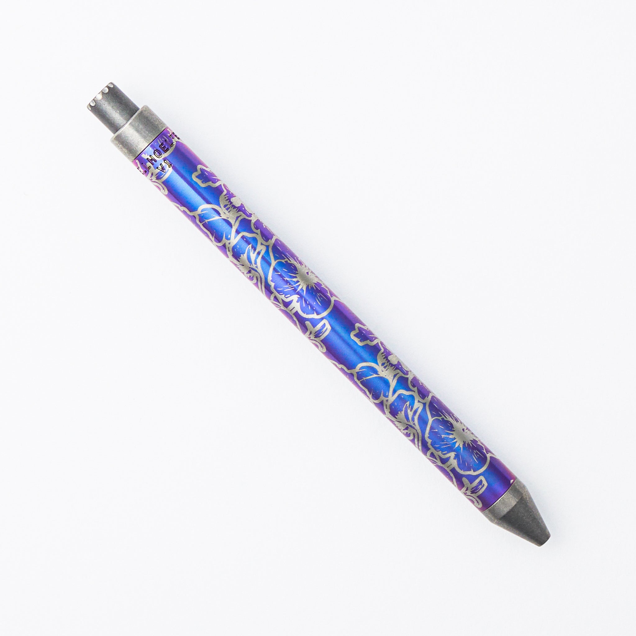 Cptn Axel Full Size TiCkler Pen - "Hibiskull" Purple Titanium
