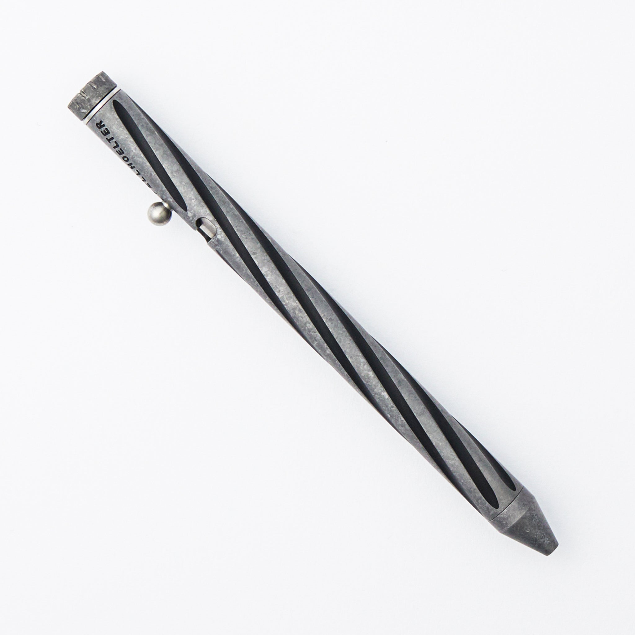 Cptn Axel Full Size TiBolt Pen - Twisted Flute Tuxedo CrystalTi W CrystalTi Fap Cap Monochrome ZircuTi Clip