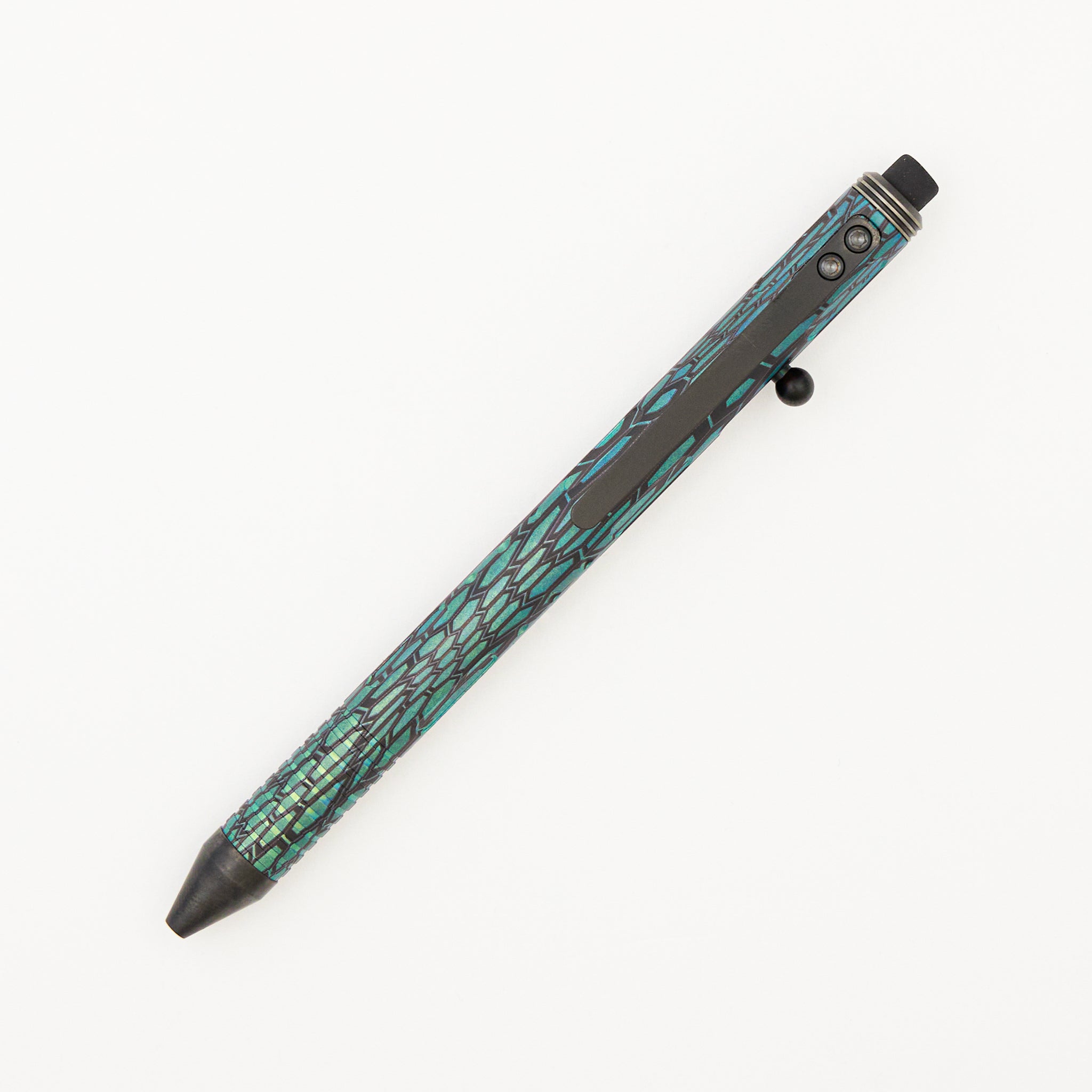 Cptn Axel Full Size TiBolt Pen - Titanium Green Kryptex W/ Black DLC Accents - Zirconium Accents