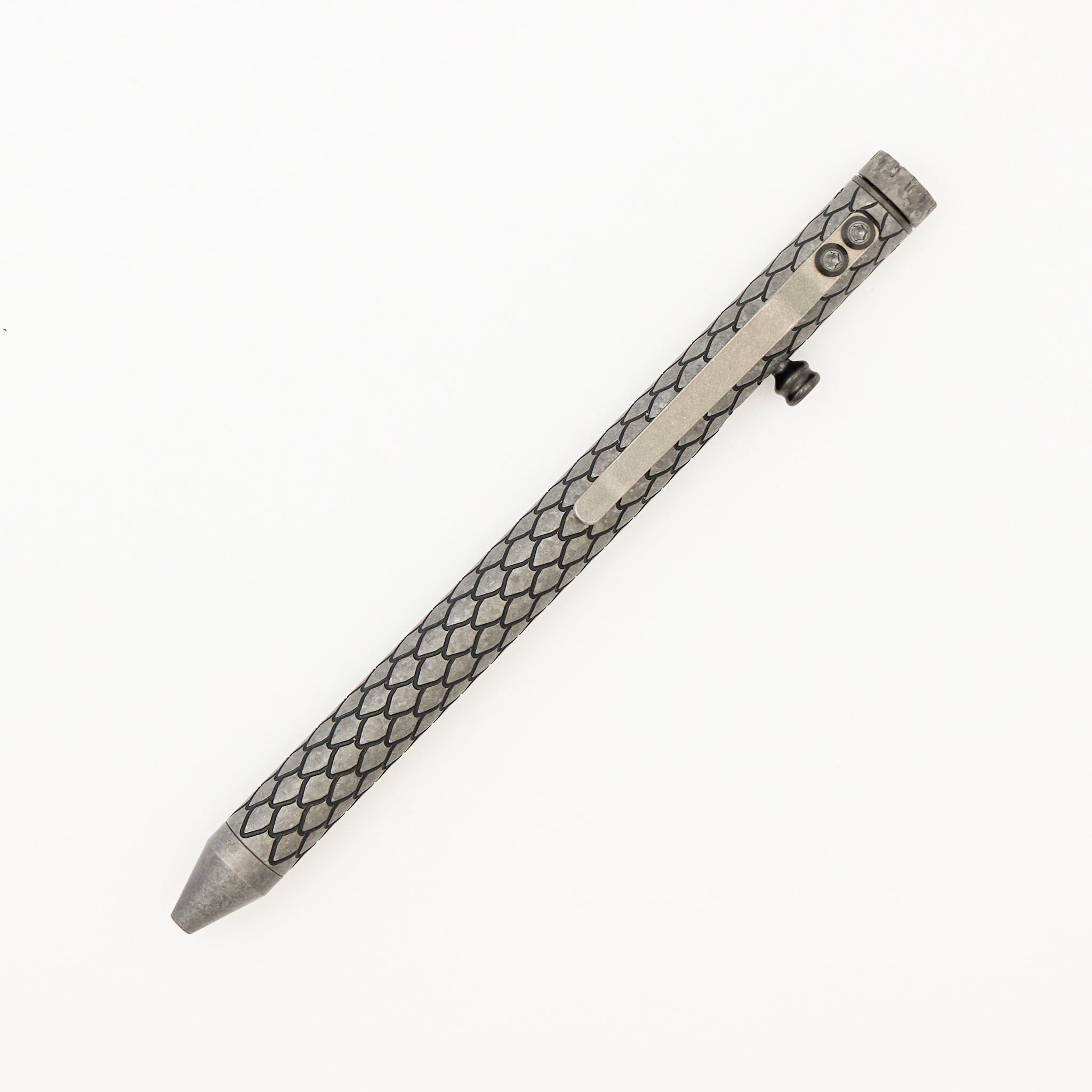 Cptn Axel Full Size TiBolt Pen - CrystalTi Tuxedo Dragon - Zirconium Accents - Fap Cap