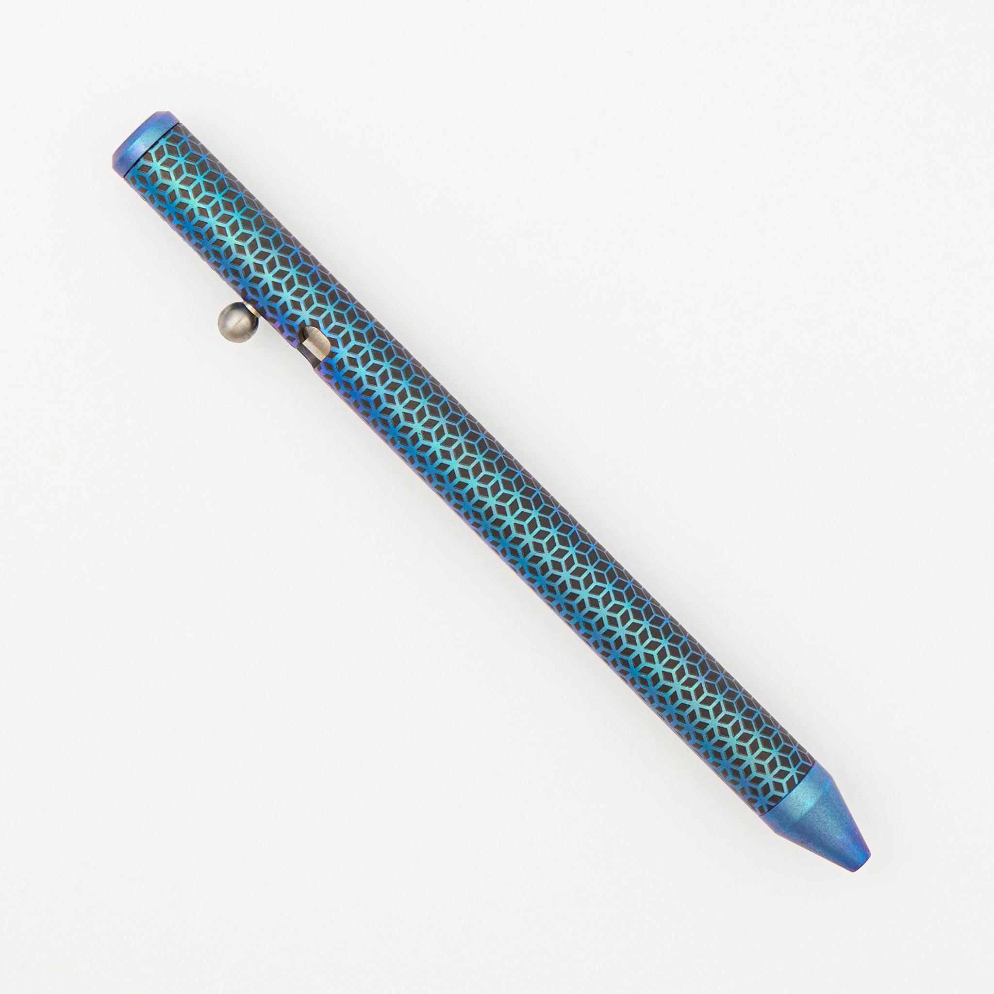 Cptn Axel Full Size TiBolt Pen - Titanium Blue Laser - ZircuTi Pocket Clip