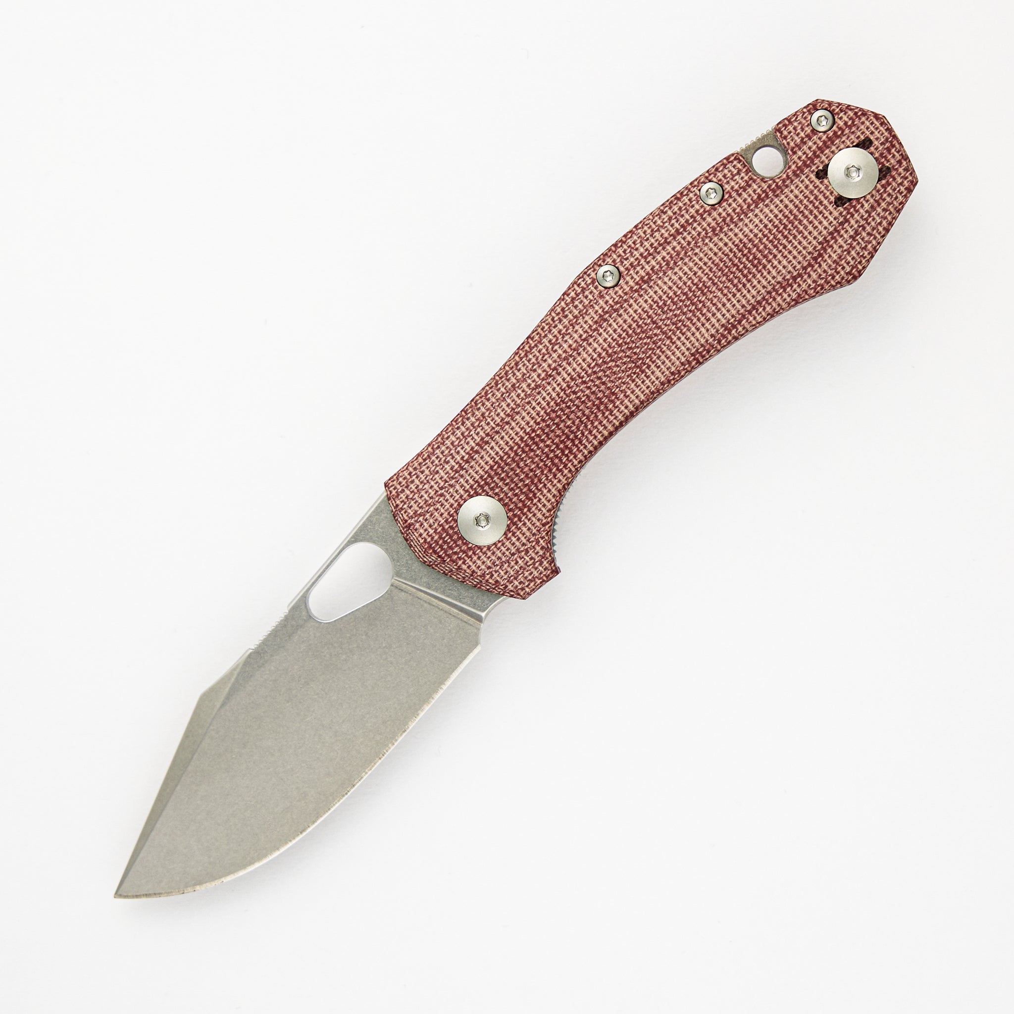 GiantMouse Atelier - Red Canvas Micarta