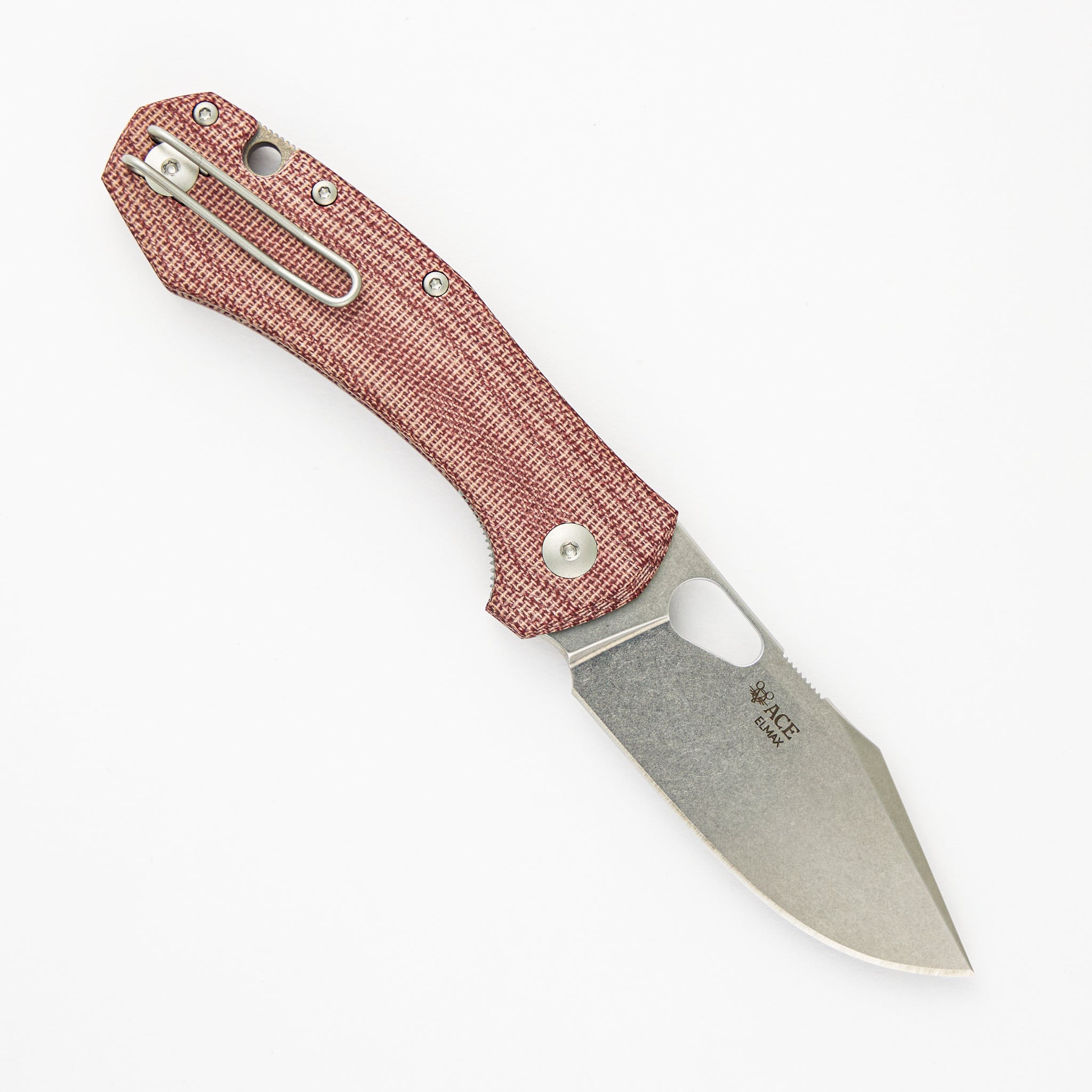 GiantMouse Atelier - Red Canvas Micarta