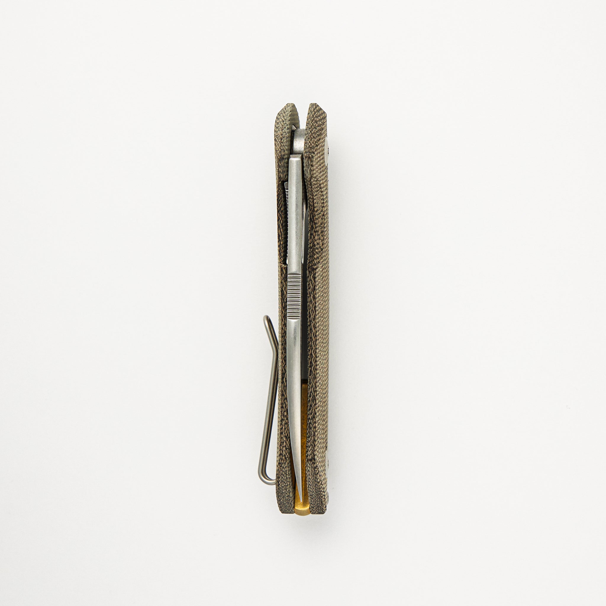 ACE Biblio XL - Green Canvas Micarta - Stonwashed