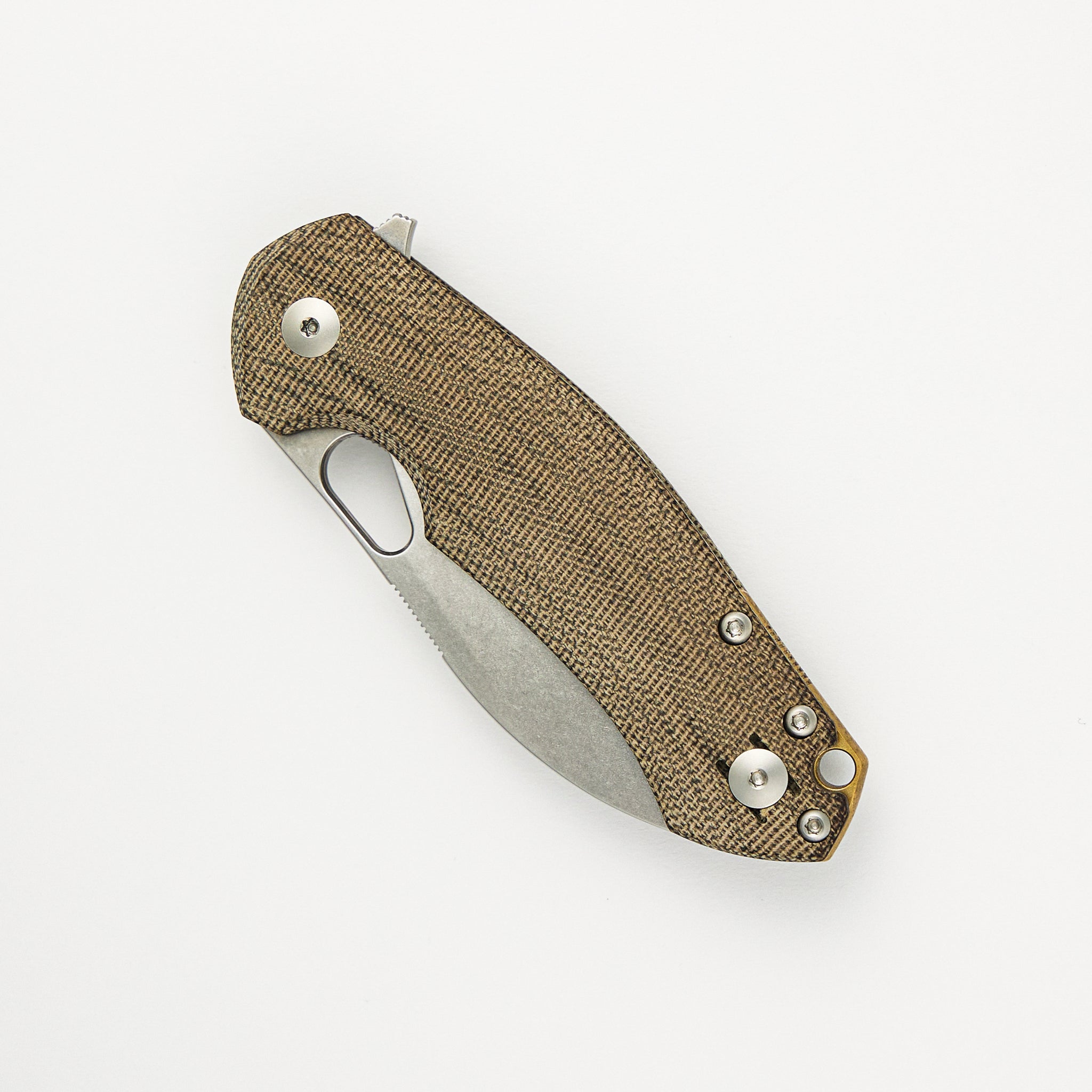 ACE Biblio XL - Green Canvas Micarta - Stonwashed