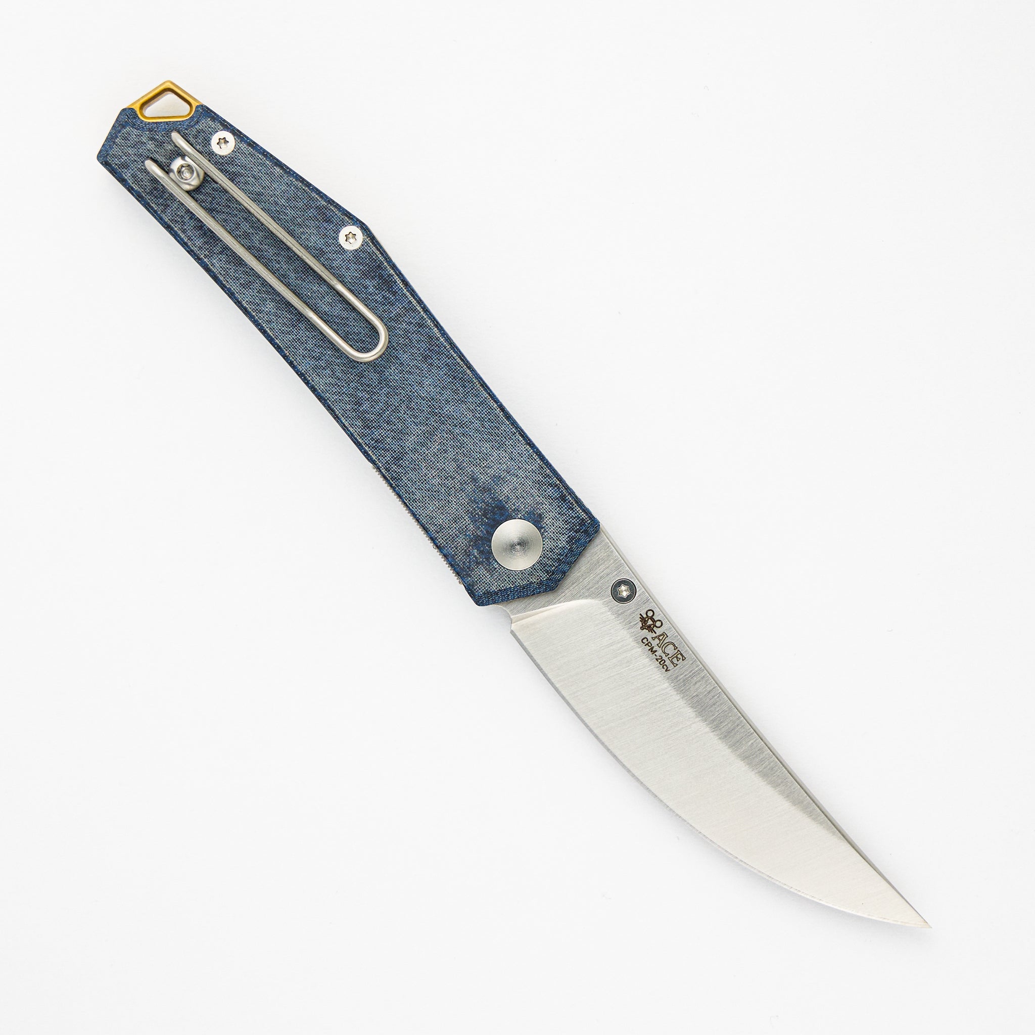 GiantMouse Clyde - Denim Micarta - Brass