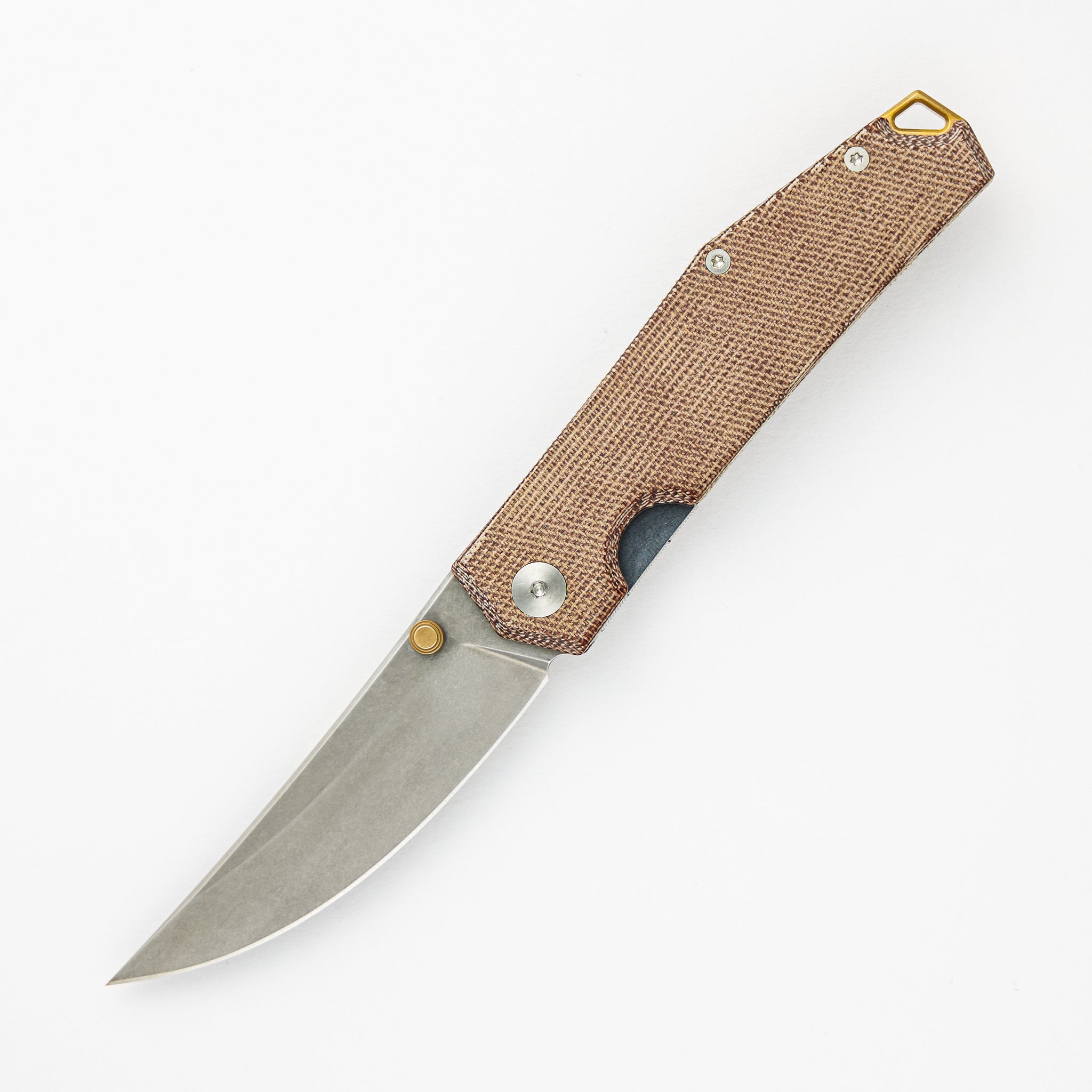 GiantMouse Clyde - Natural Micarta - Brass