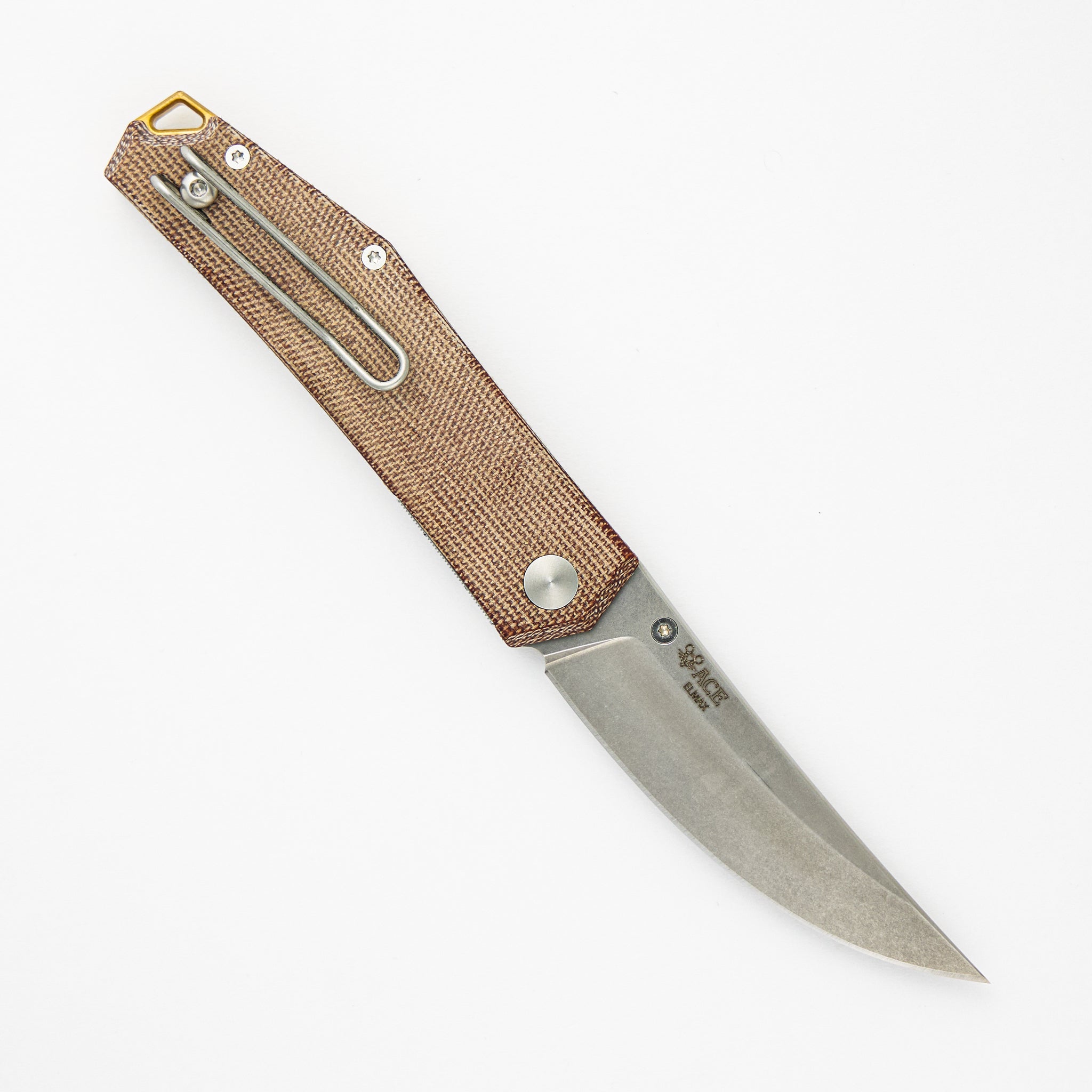 GiantMouse Clyde - Natural Micarta - Brass