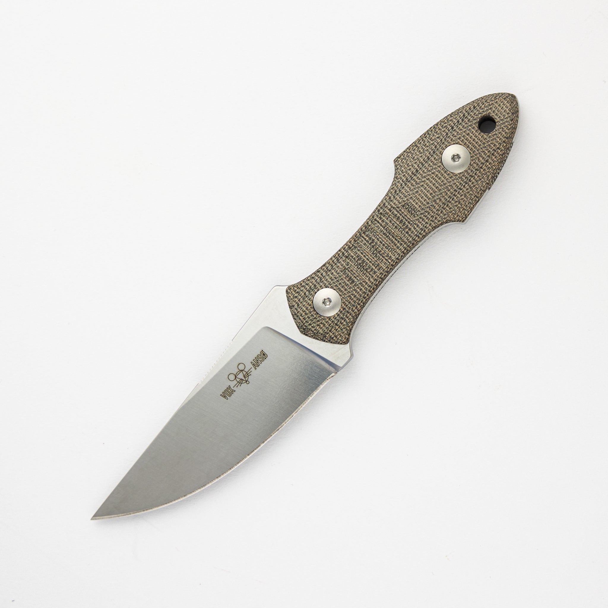 GiantMouse - GMF3 - Fixed Blade - Green Canvas Micarta - Satin