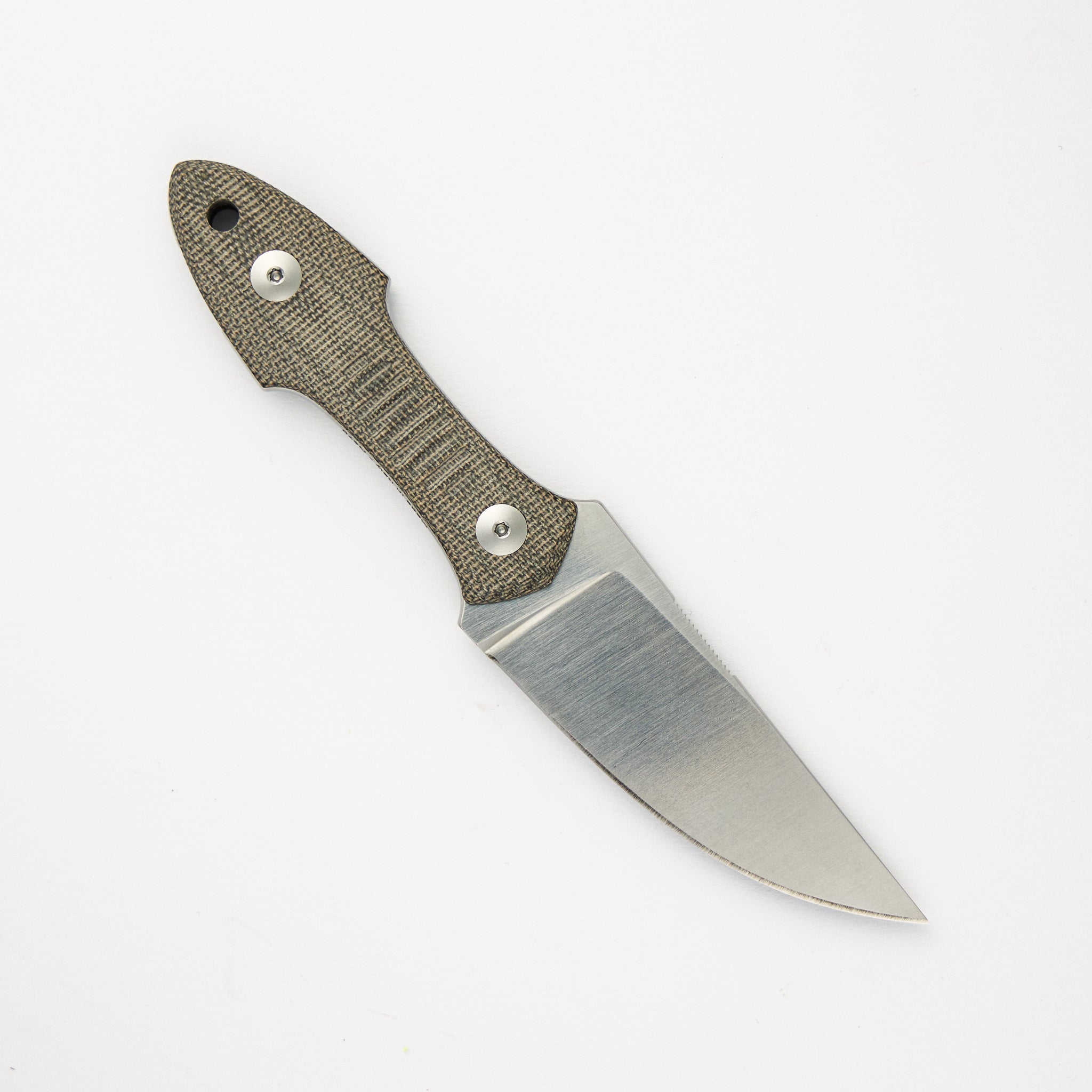 GiantMouse - GMF3 - Fixed Blade - Green Canvas Micarta - Satin