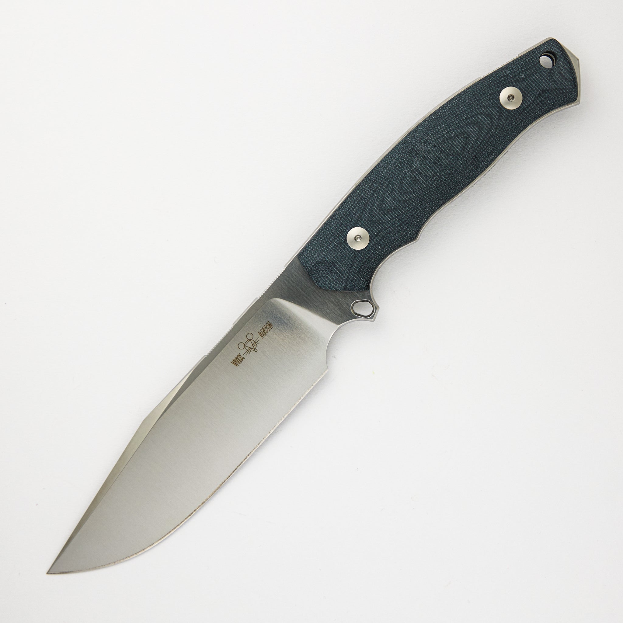 GMF4 - Fixed Blade - Double Black Canvas Micarta - Satin