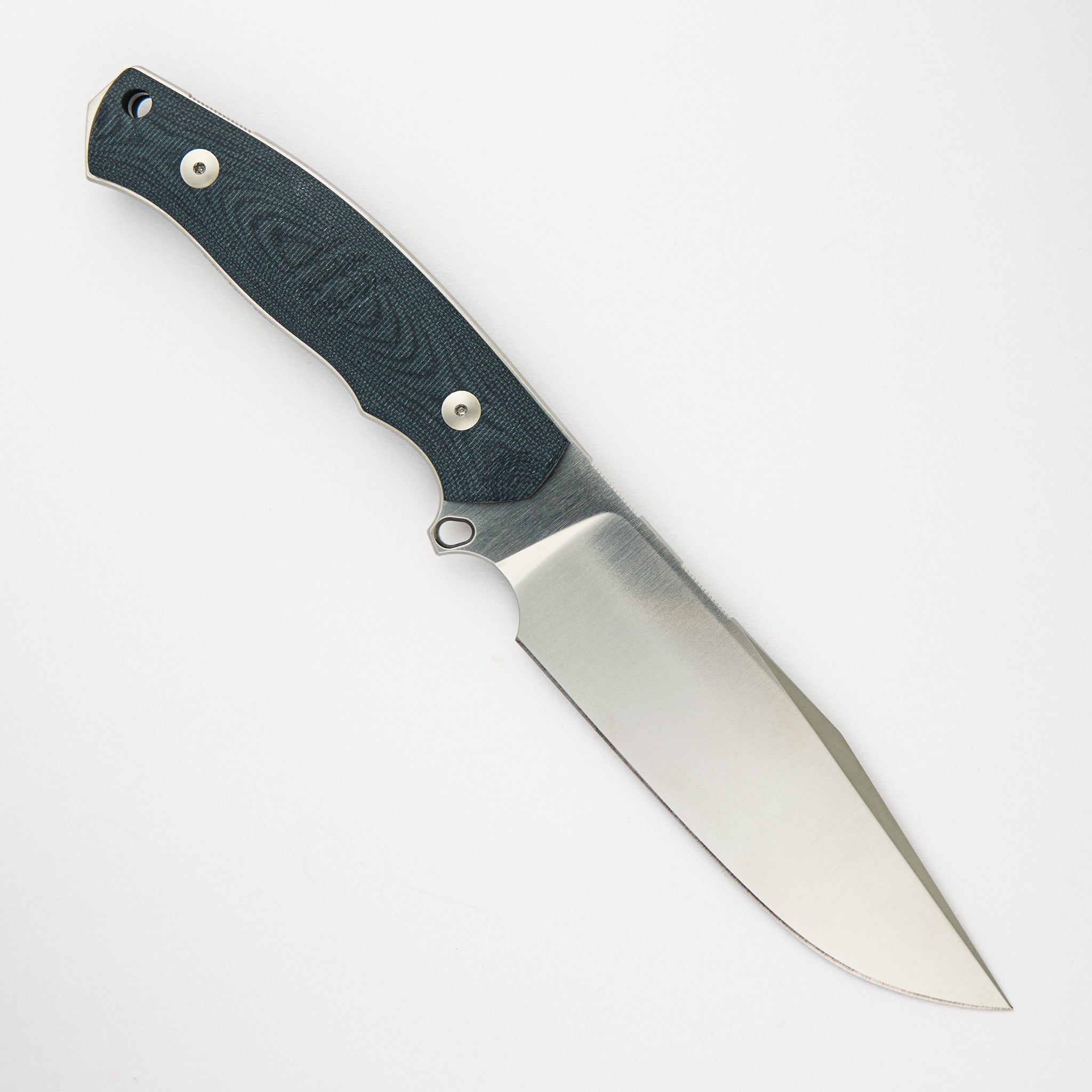 GMF4 - Fixed Blade - Double Black Canvas Micarta - Satin