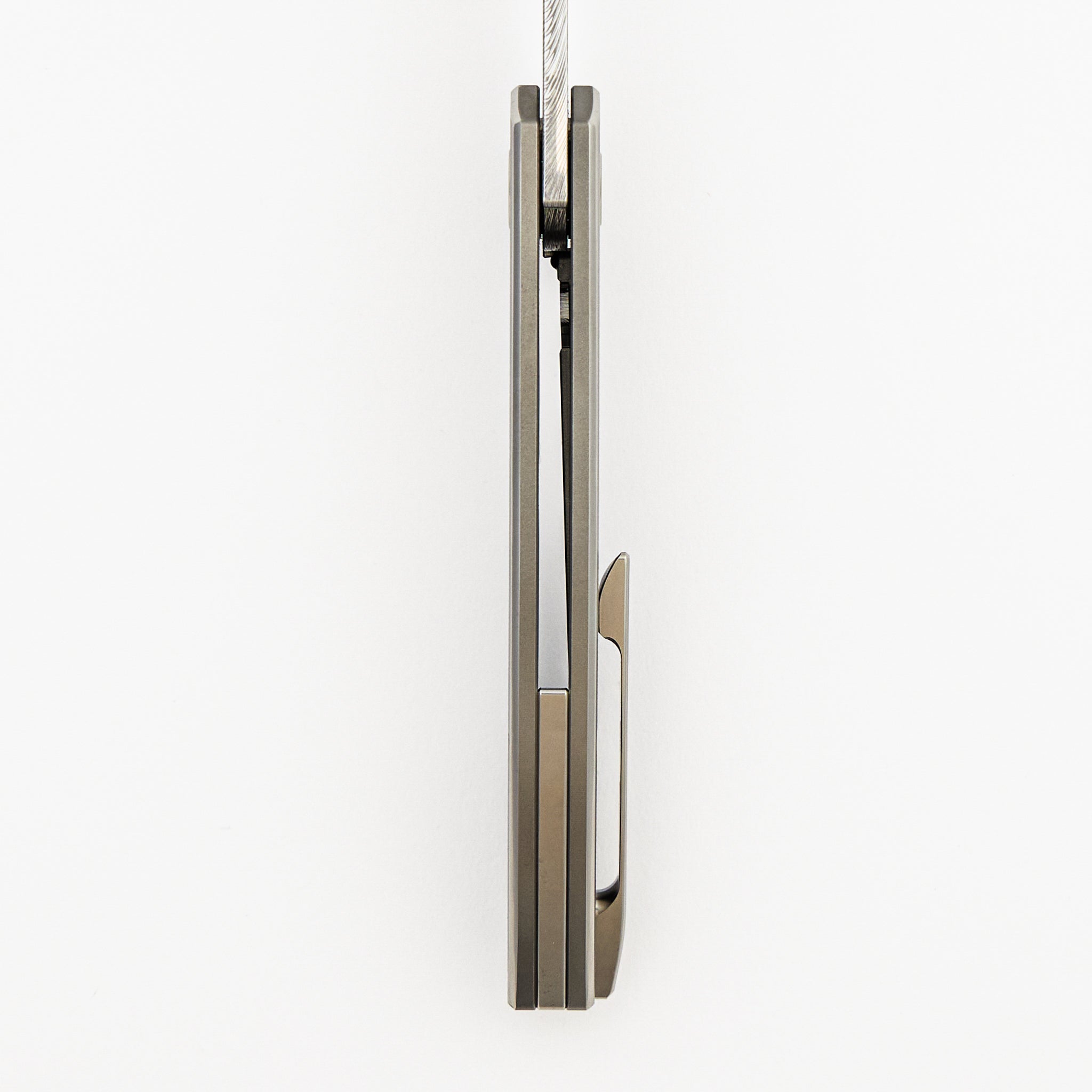 Mini Veli - Textured Titanium Handle - Damasteel Grabak Blade