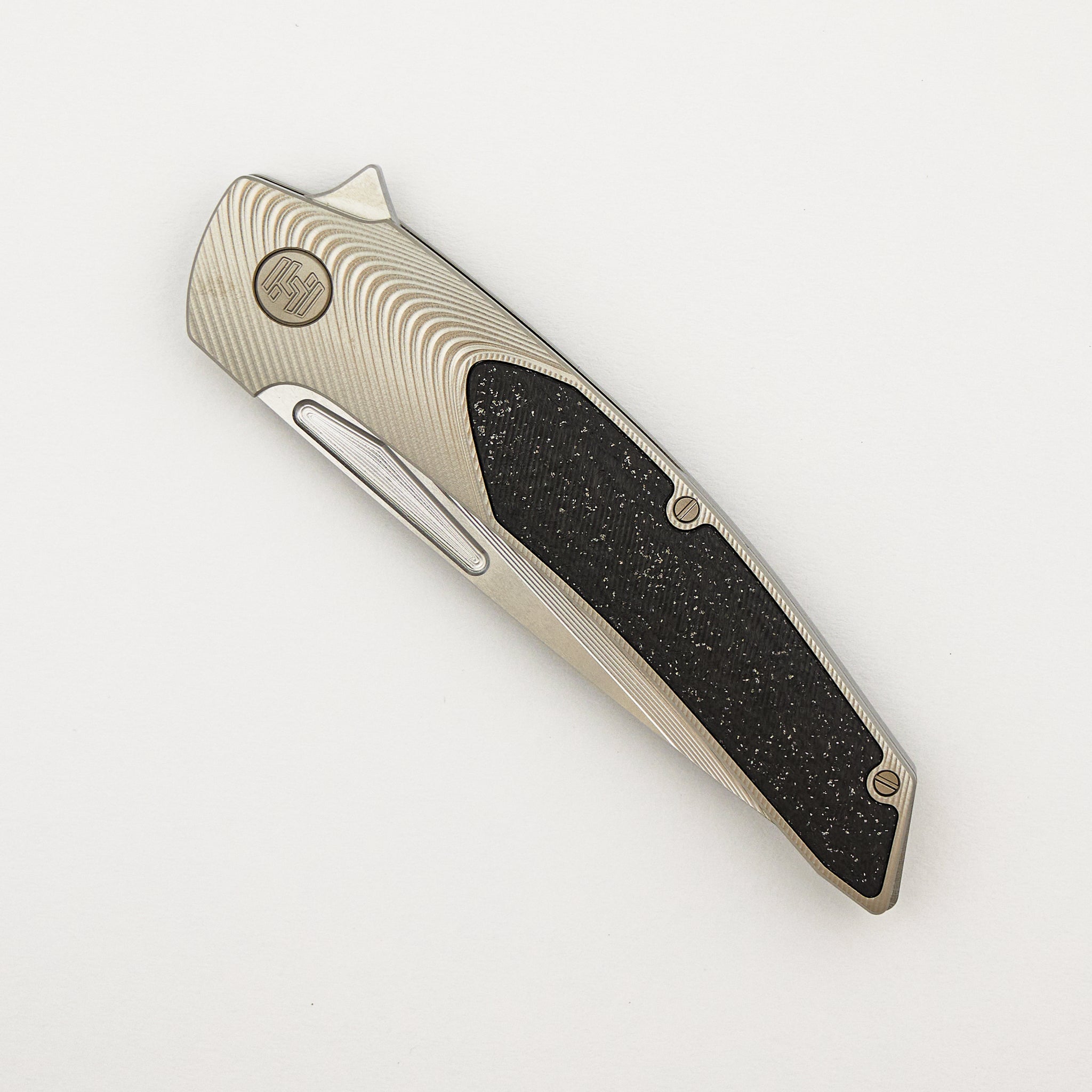 Model T Gen. 2 - Blasted Finish Titanium Handle - CarboTi Inlay - RWL-34 Blade - S/N 291