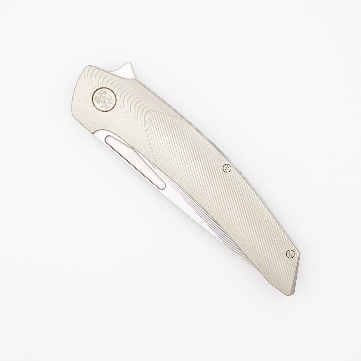 Model T Gen. 2 - Titanium Handle W/ Bolster Milling - RWL-34 Blade - Silver Accents