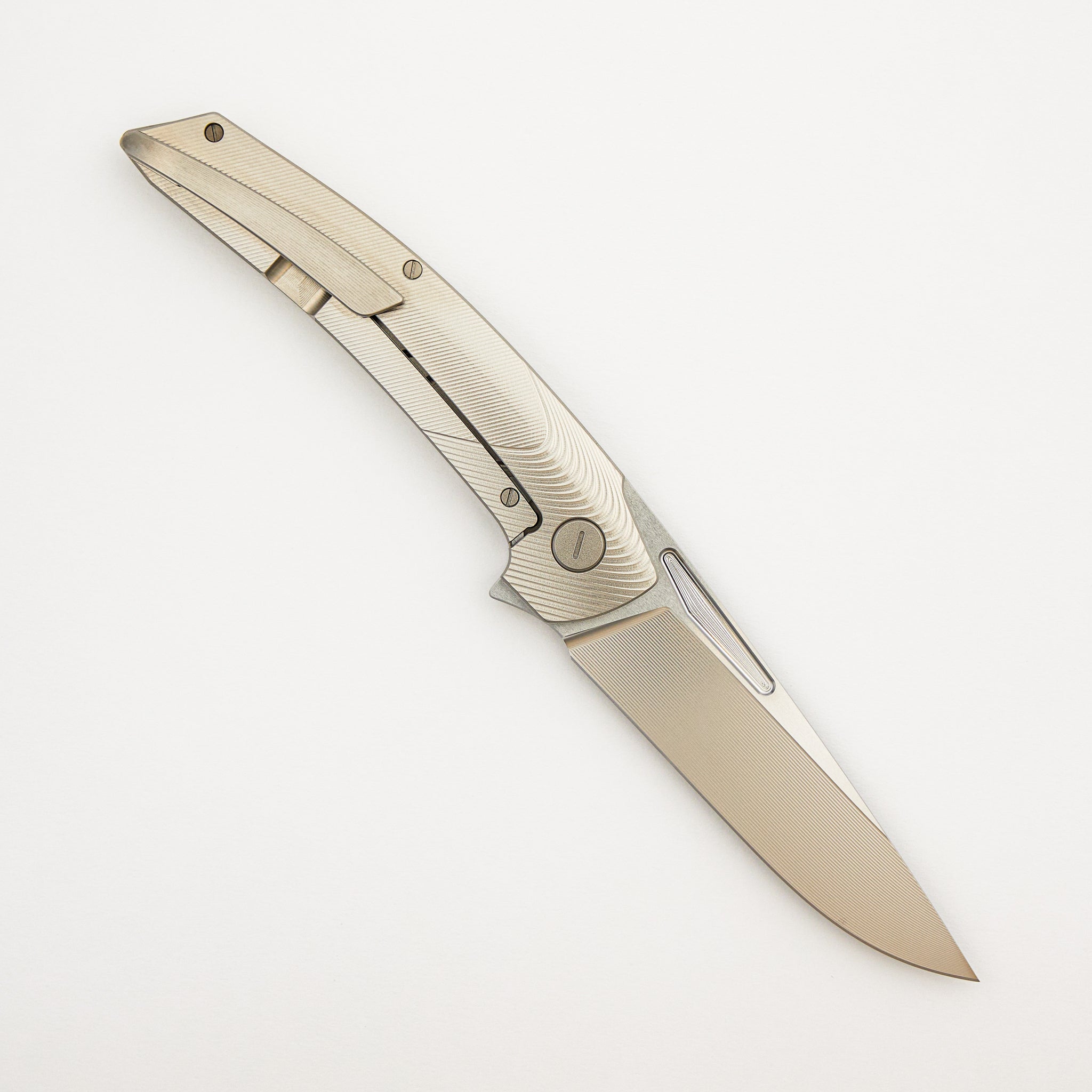 Model T Gen. 2 - Titanium Handle W/ Bolster Milling - RWL-34 Blade