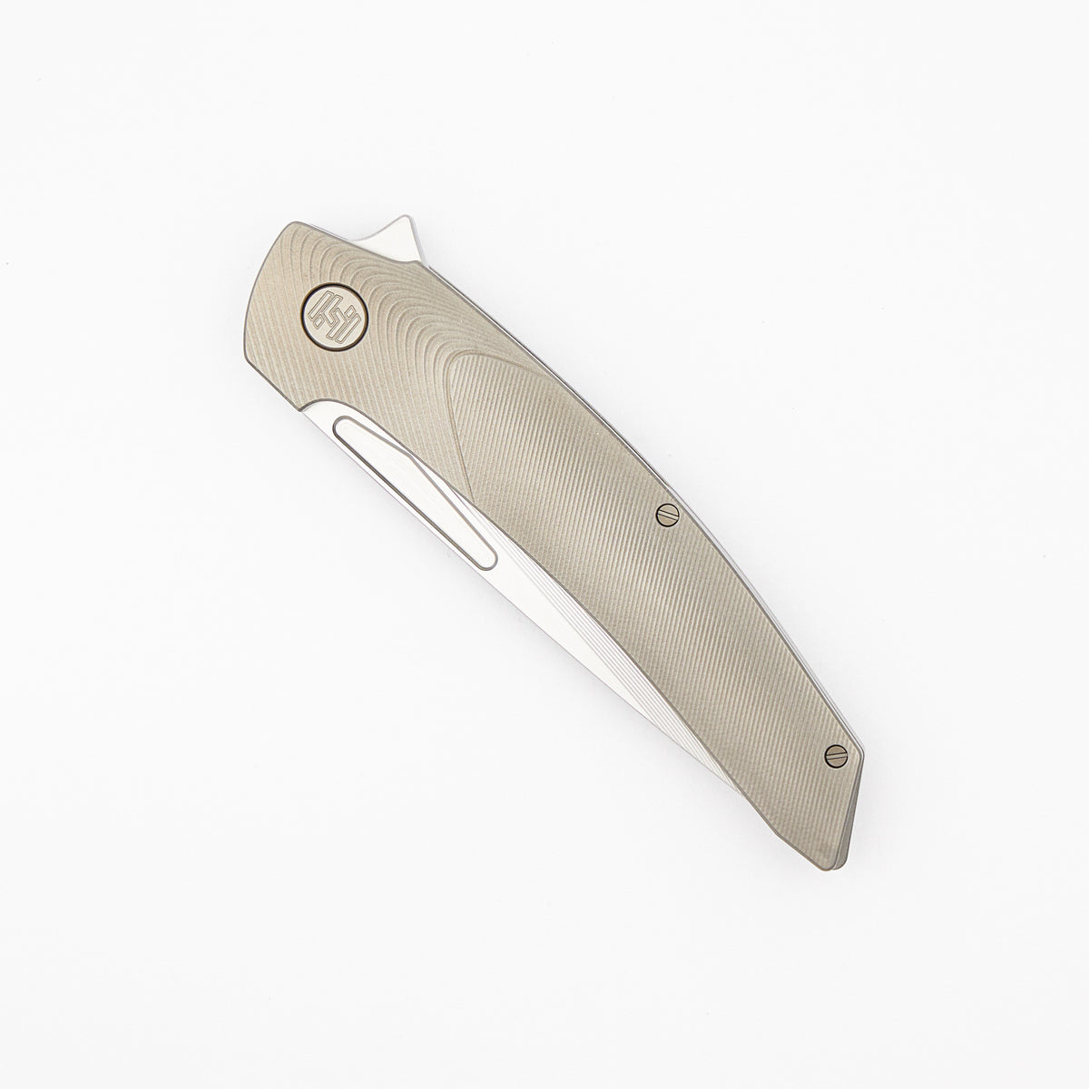Model T Gen. 2 - Titanium Handle W/ Bolster Milling - RWL-34 Blade - Silver Accents