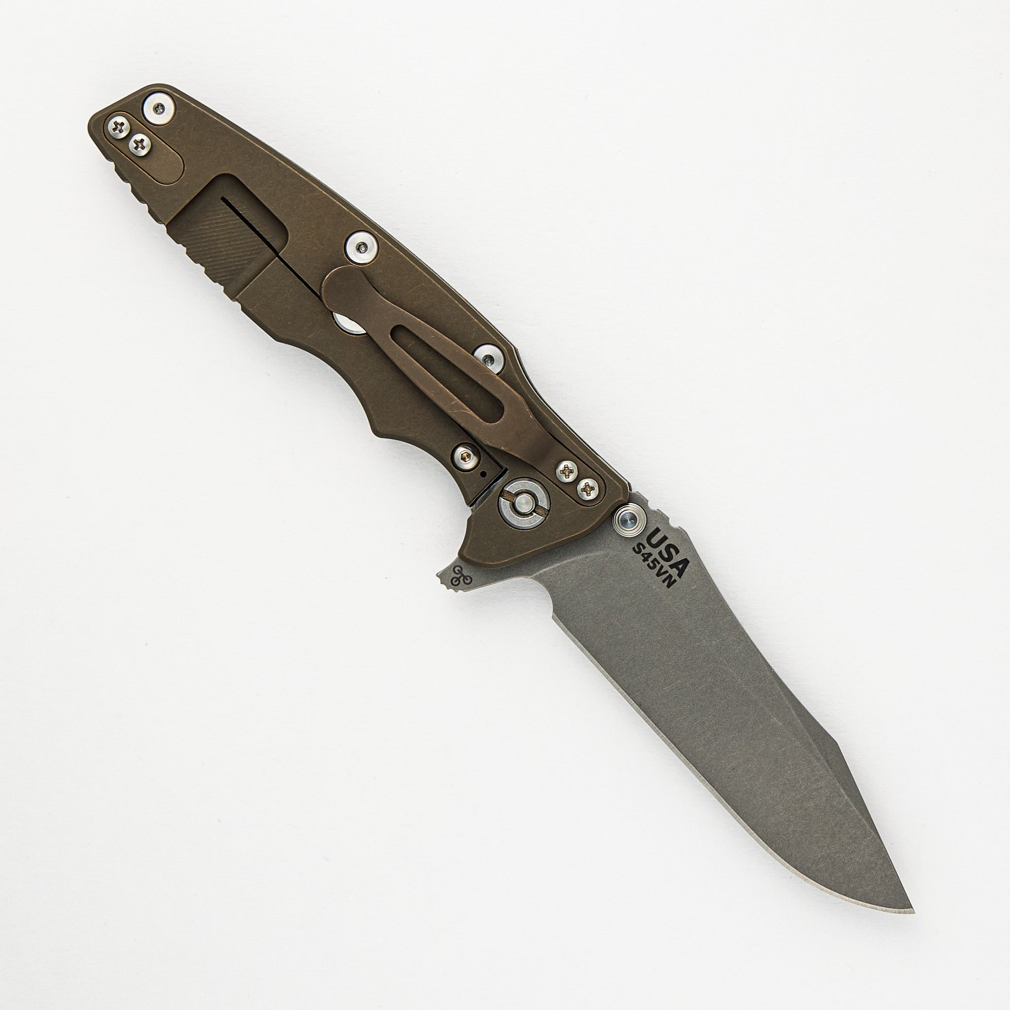 Eklipse 3.5" - S45VN Spearpoint - Tri-Way - Battle Bronze - Black G10