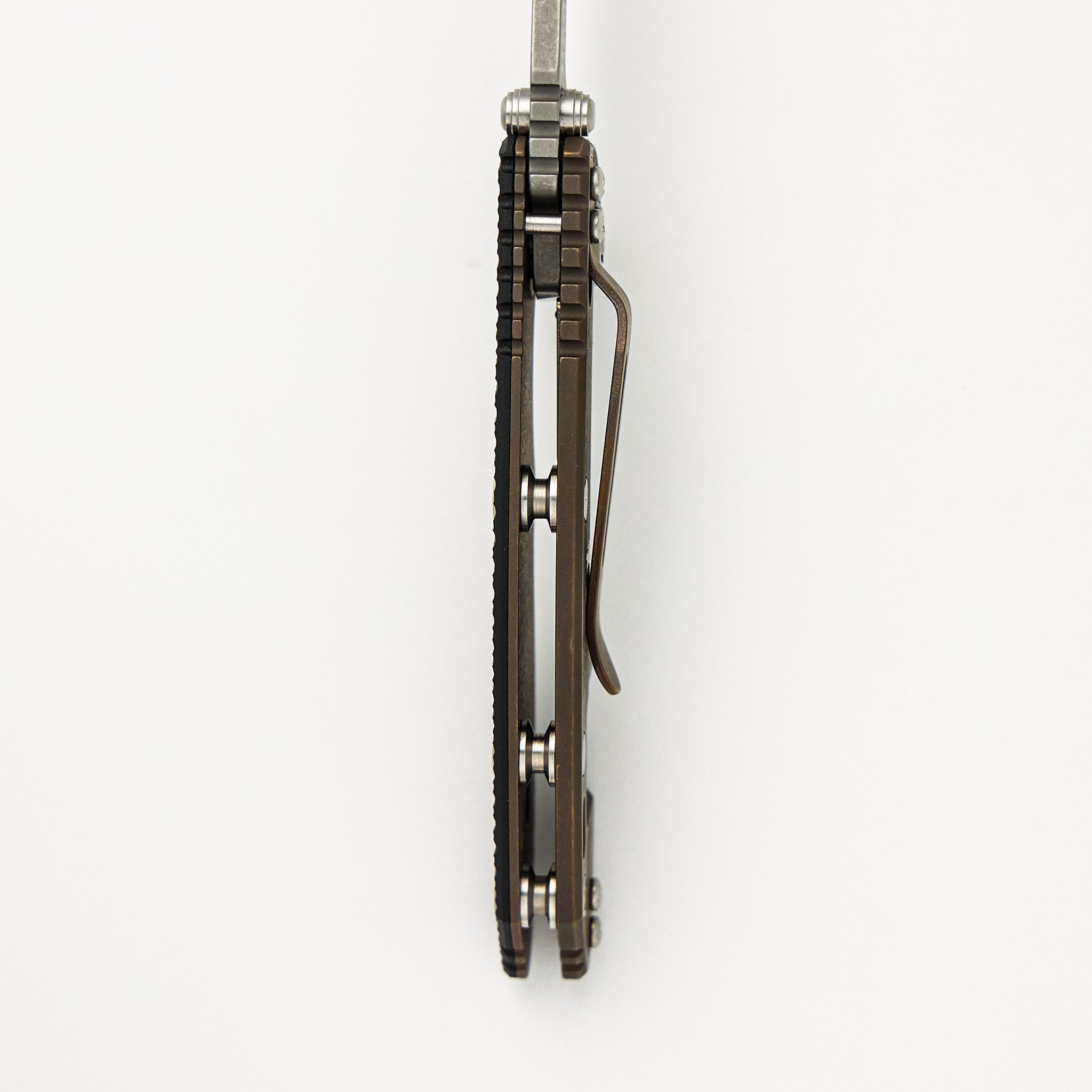 XM-18 3.0" - S45VN Harpoon Tanto - Tri-Way - Battle Bronze - Black G10