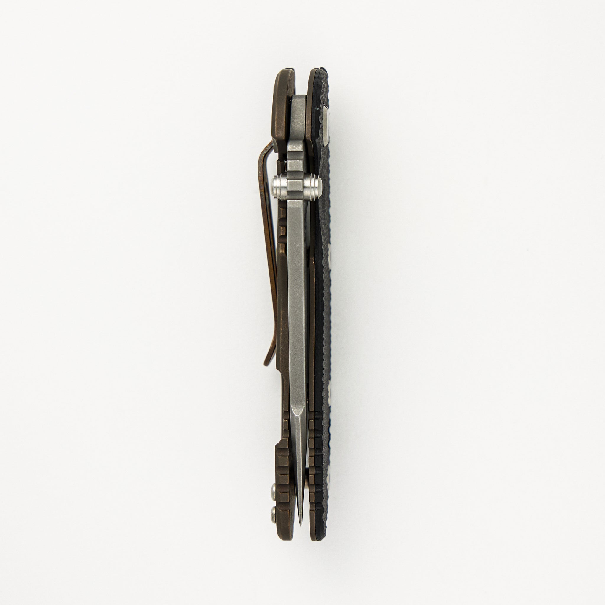 XM-18 3.0" - S45VN Harpoon Tanto - Tri-Way - Battle Bronze - Black G10