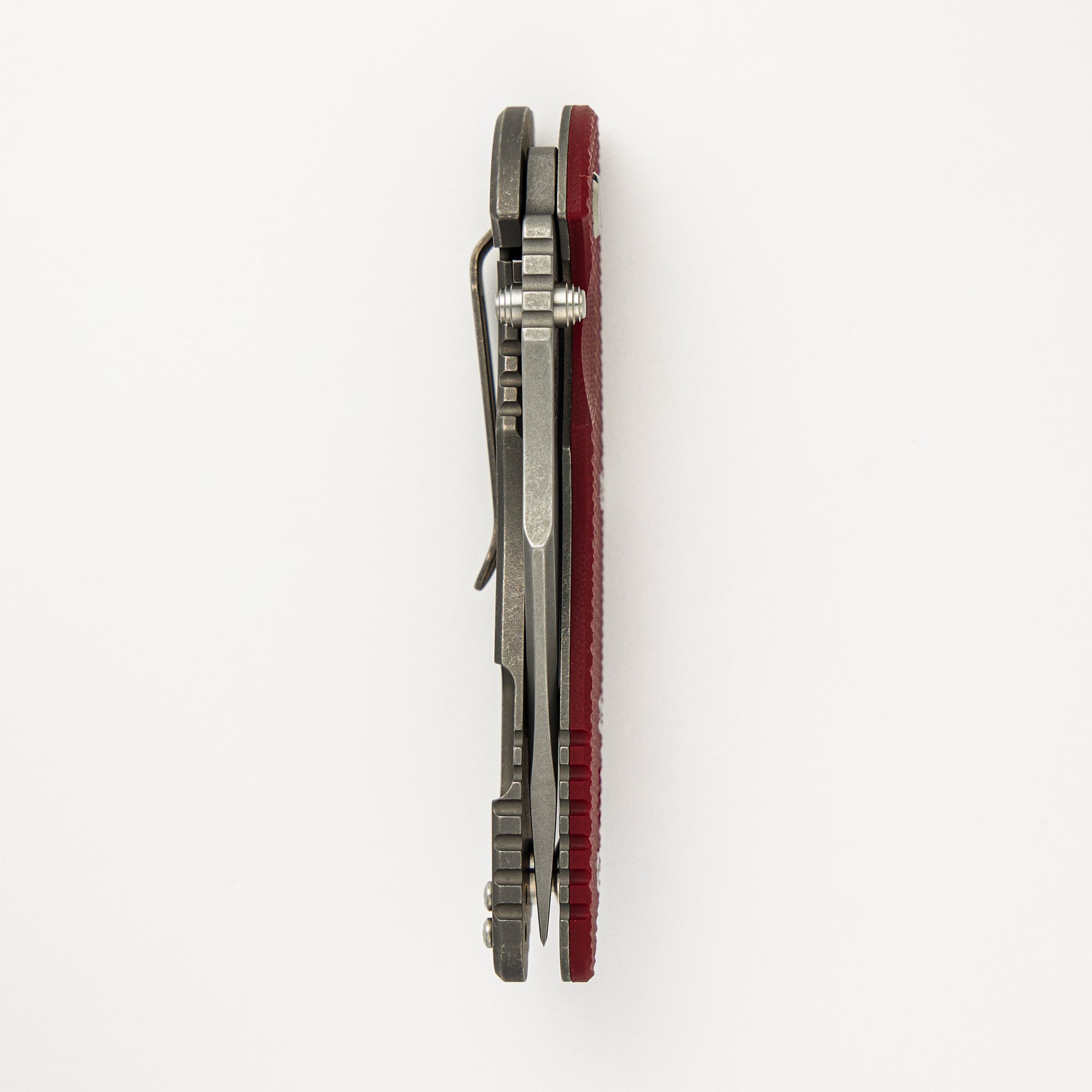 XM-18 3.5″ - Bowie S45VN - Non Flipper - Tri-Way - Working Finish - Red G10