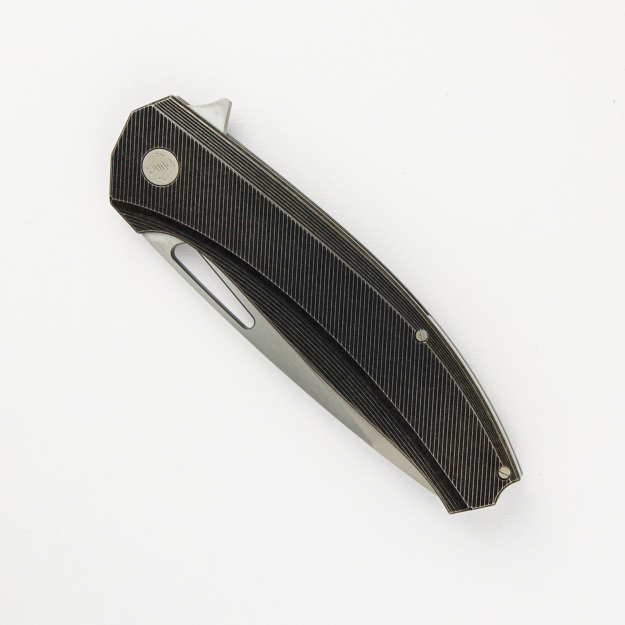 Veli – Dark Stonewashed Textured Titanium Handle – RWL-34 Blade – Blasted Titanium Hardware
