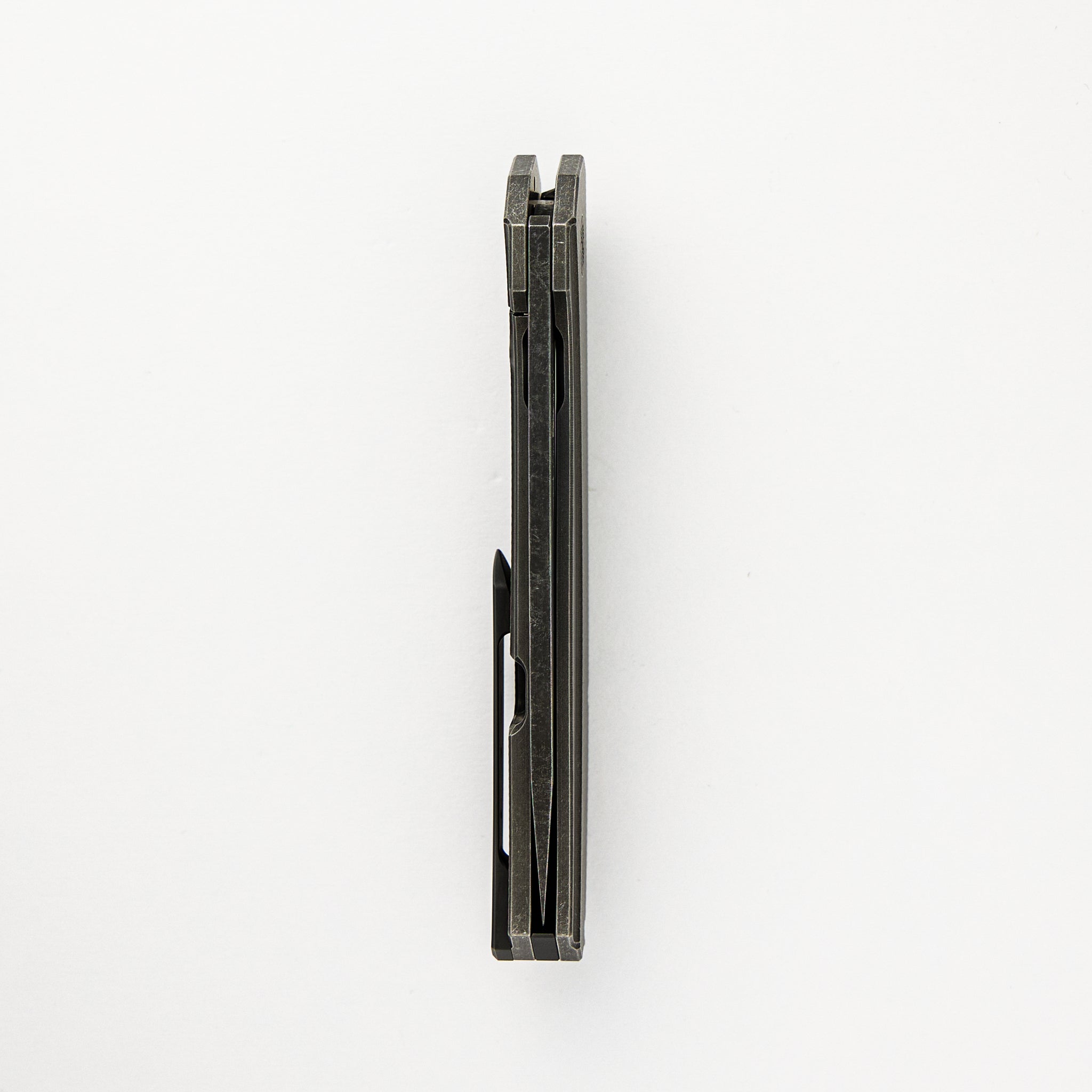 Veli – Dark Stonewashed Textured Titanium Handle – RWL-34 Blade – Black Titanium Hardware