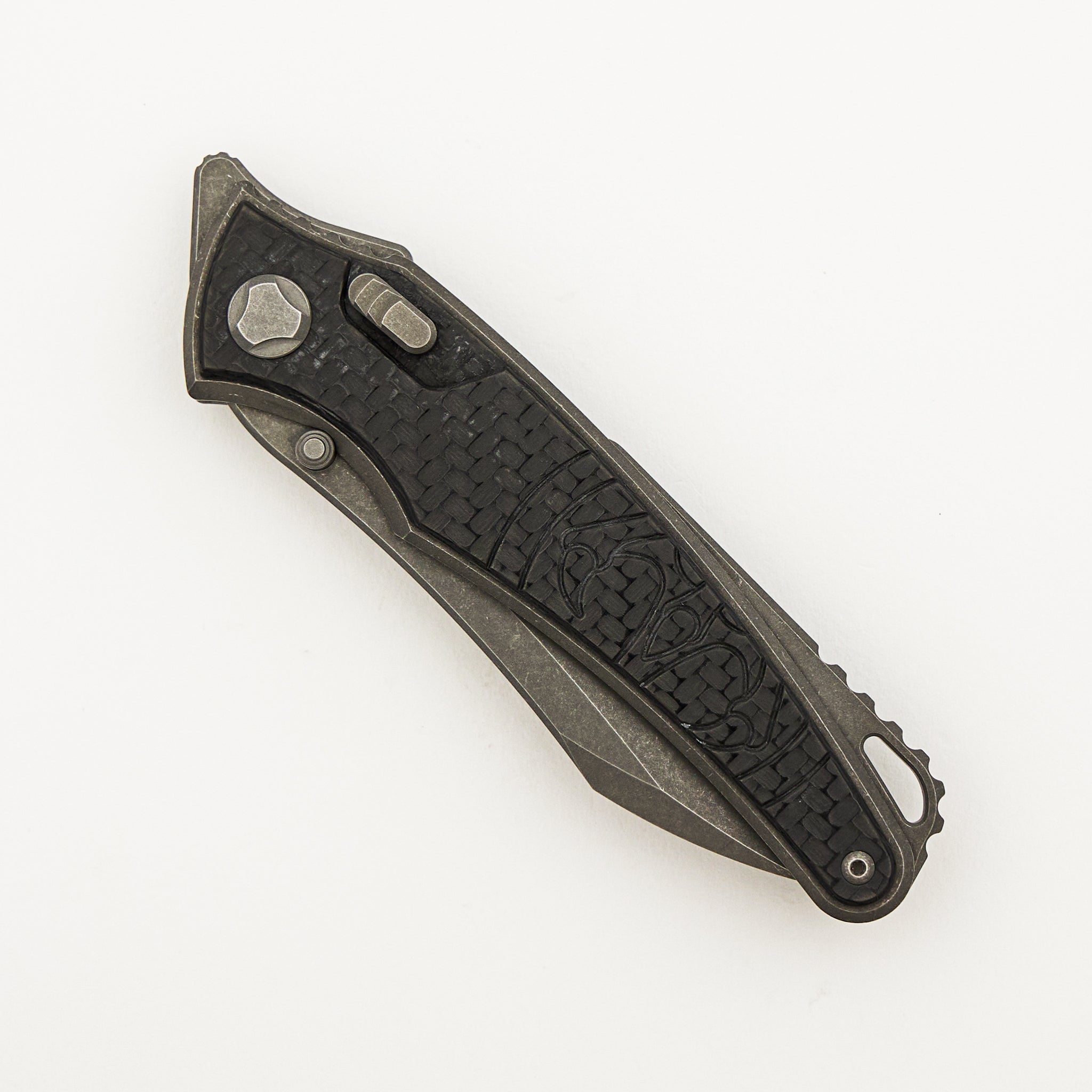 Talon - Stonewash Titanium/Carbon Fiber Handle - M390 Blade