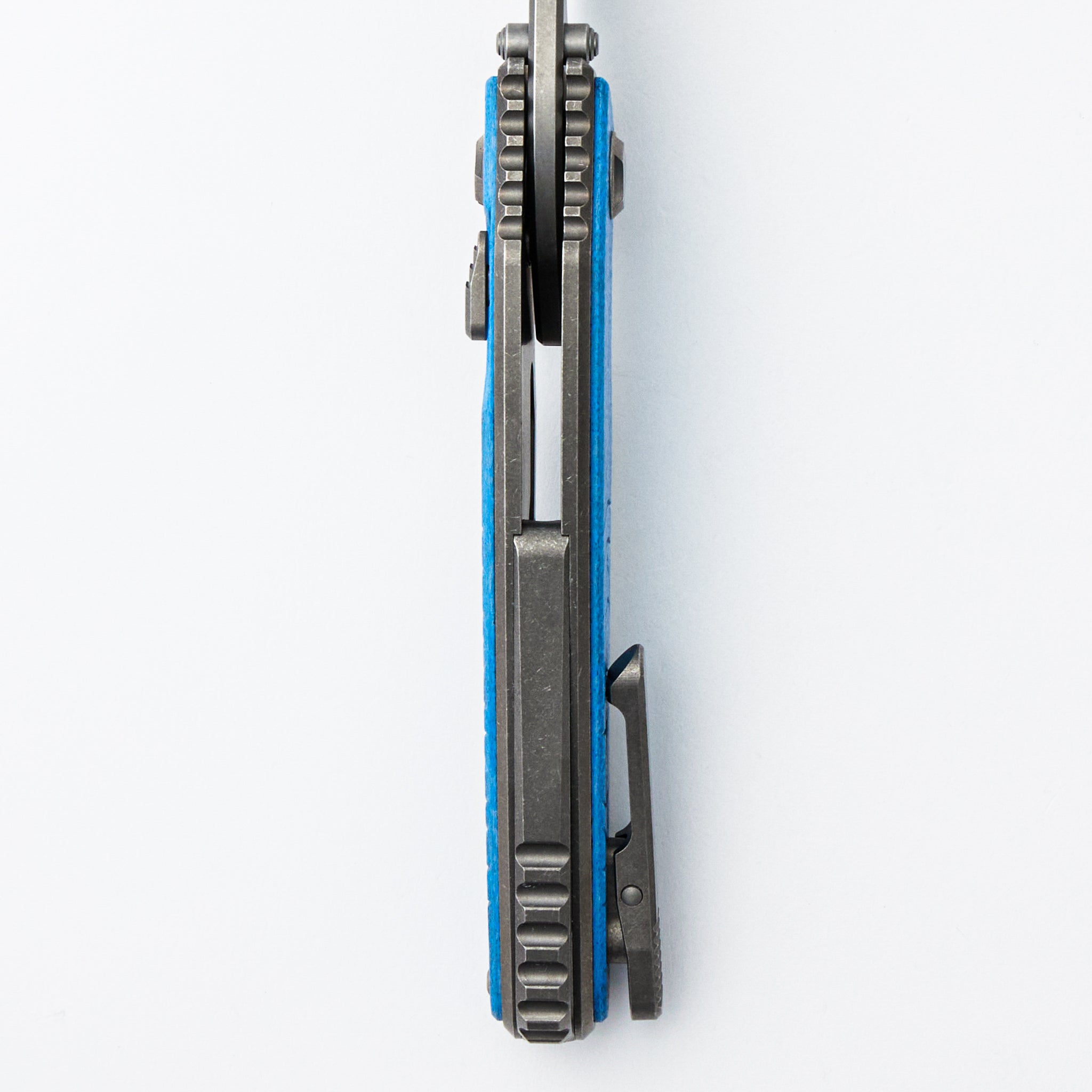 Talon - Brightwashed Titanium/Ocean Blue Glass Handle - M390 Blade