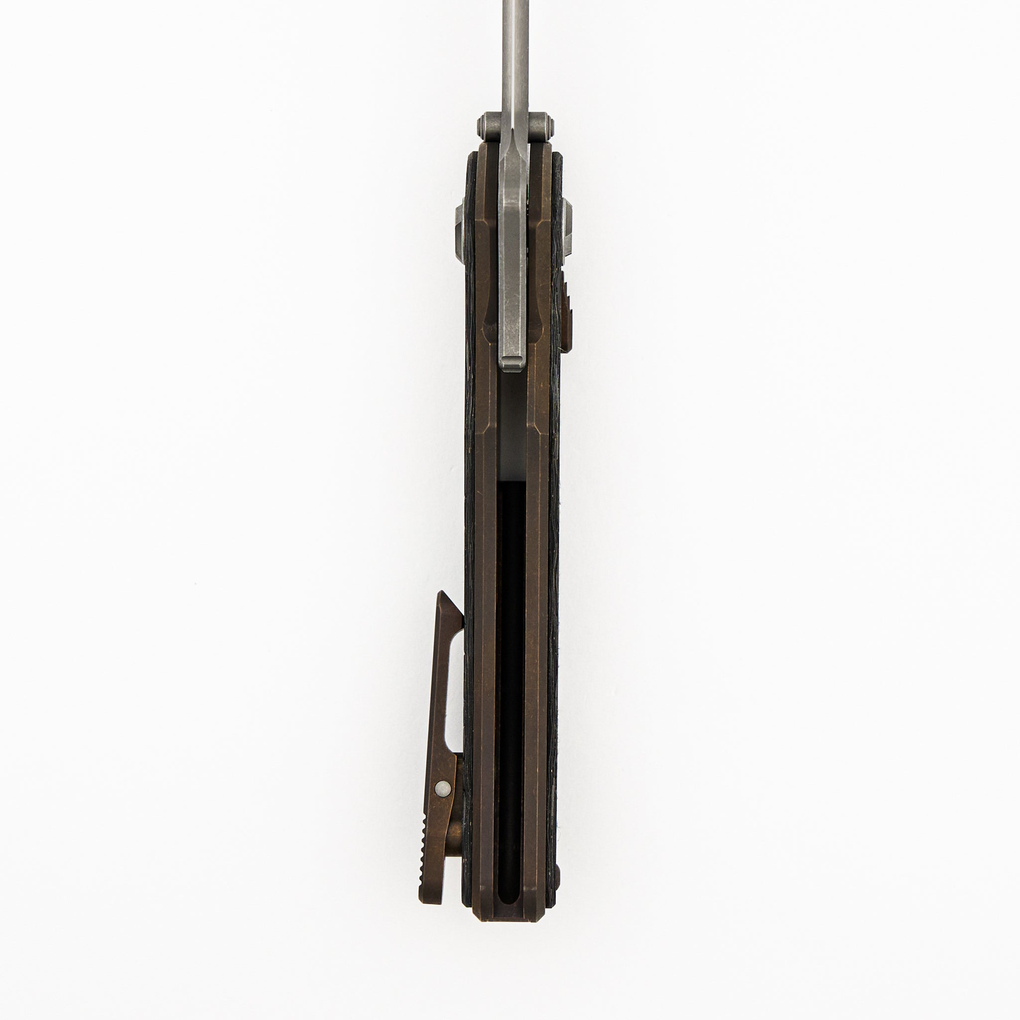 Talon - Tumbled Titanium/Bronze TechnoCarbo Handle - M390 Blade
