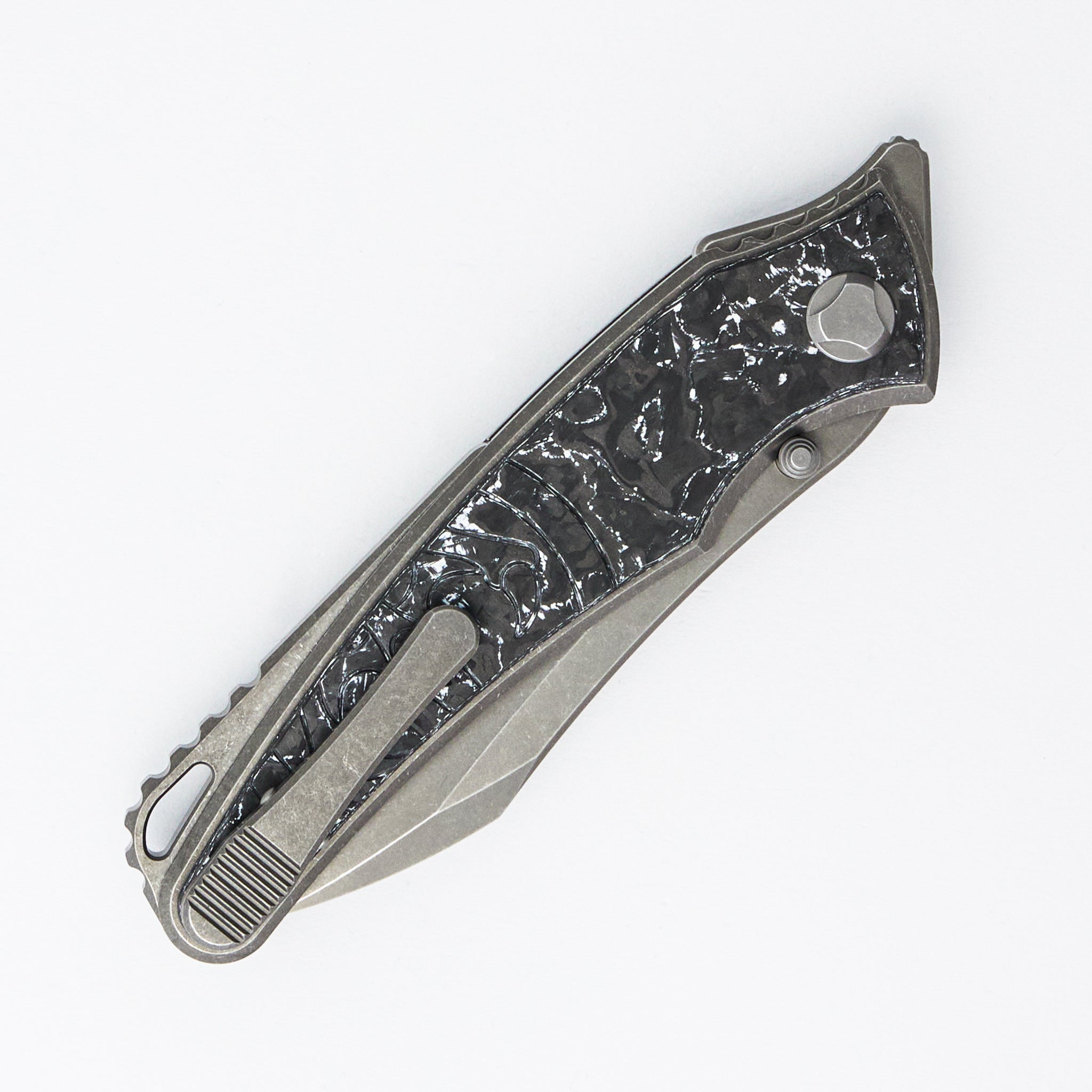 Talon - Brightwashed Titanium/White TechnoCarbo Handle - M390 Blade