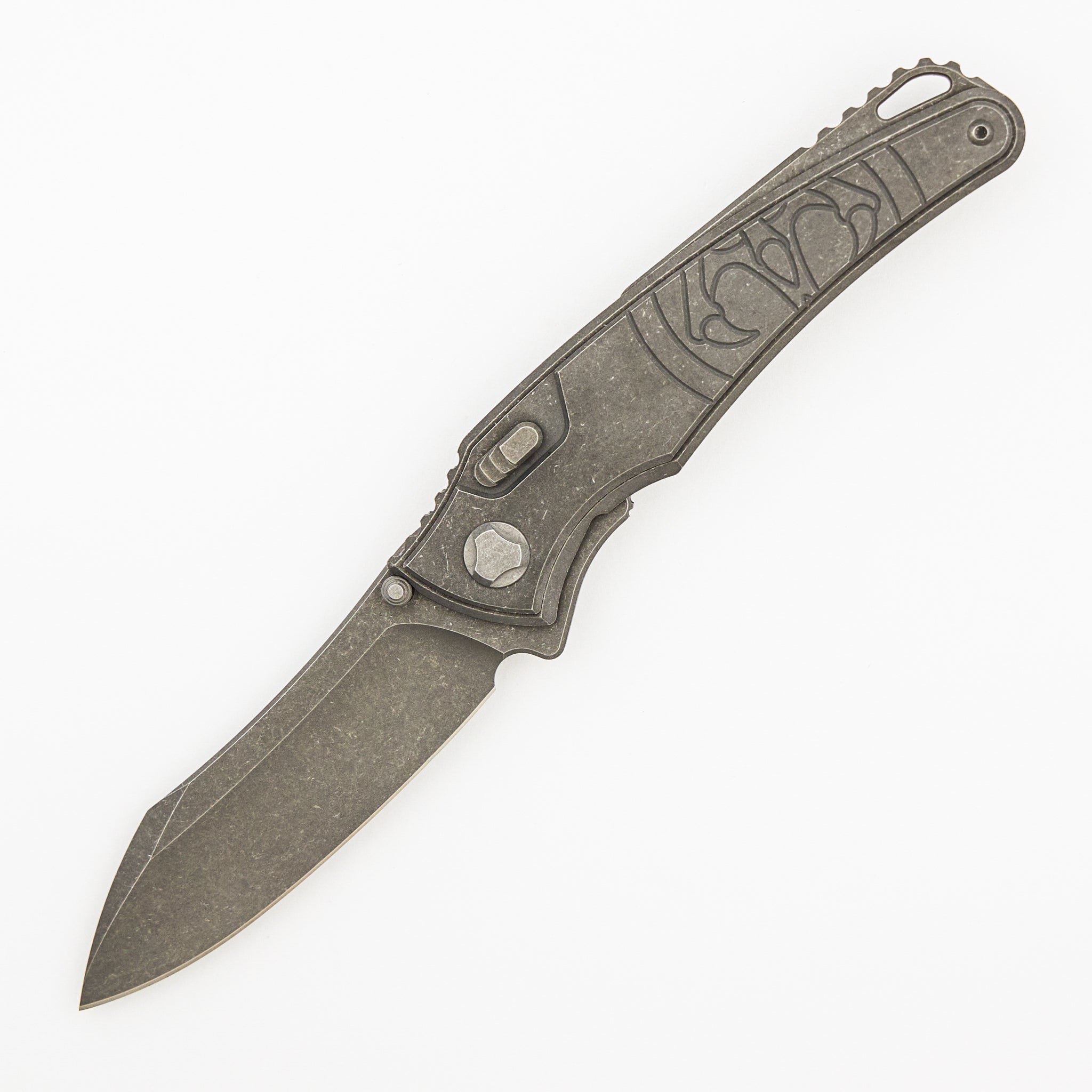 Talon - Tumbled Titanium Handle - M390 Blade