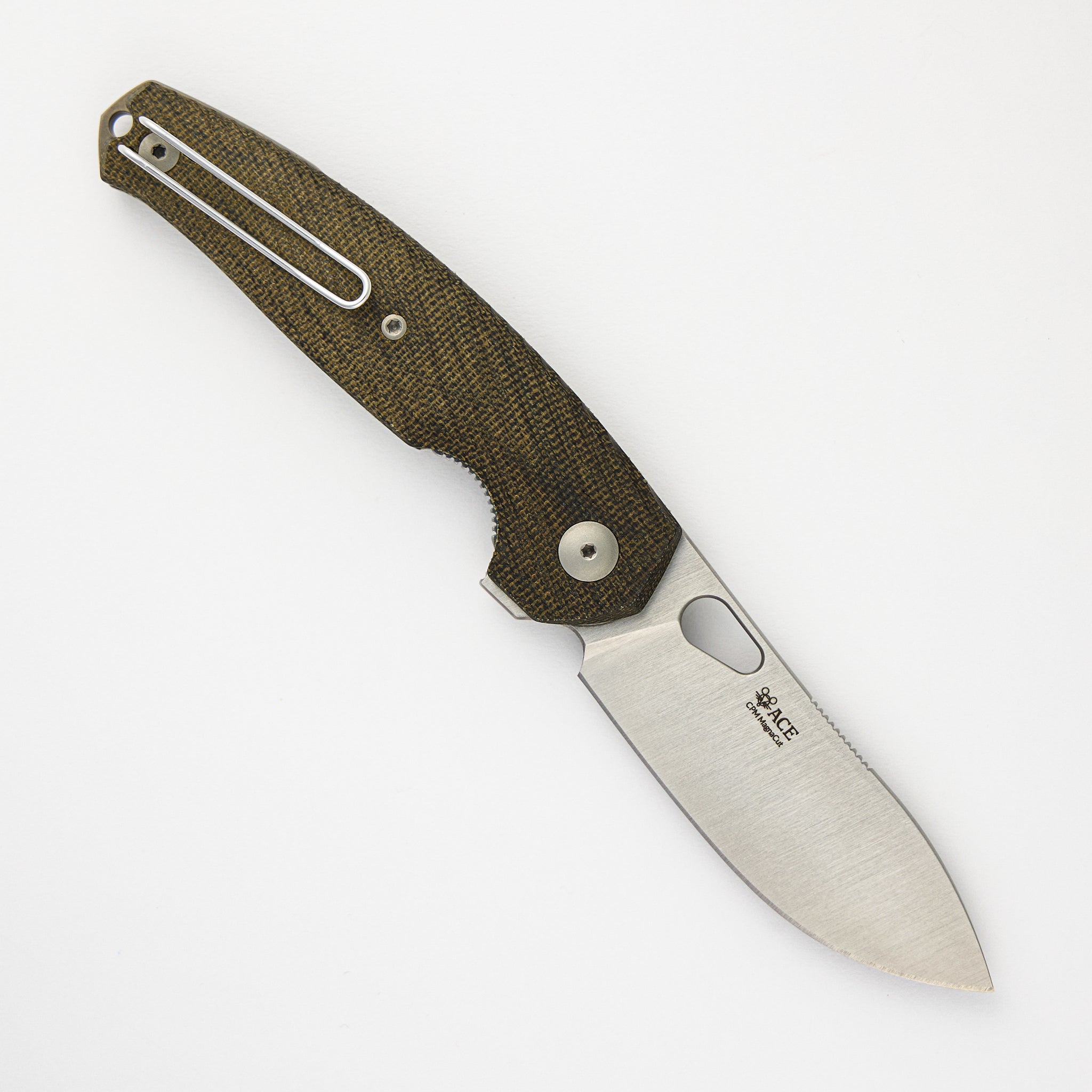 GiantMouse ACE JAGT - Green Canvas Micarta - Satin