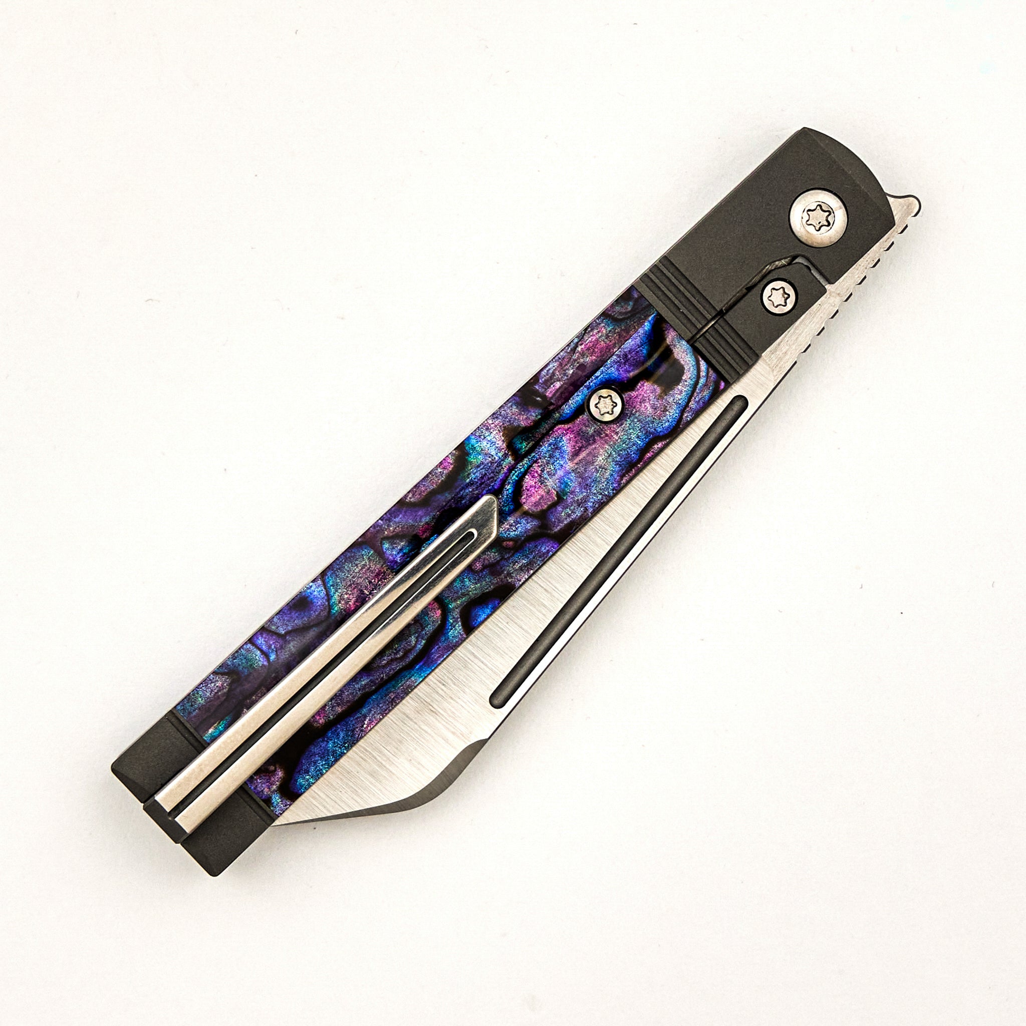 Feelbetter Jack - Purple Abalone - Belt Satin S90V Blade