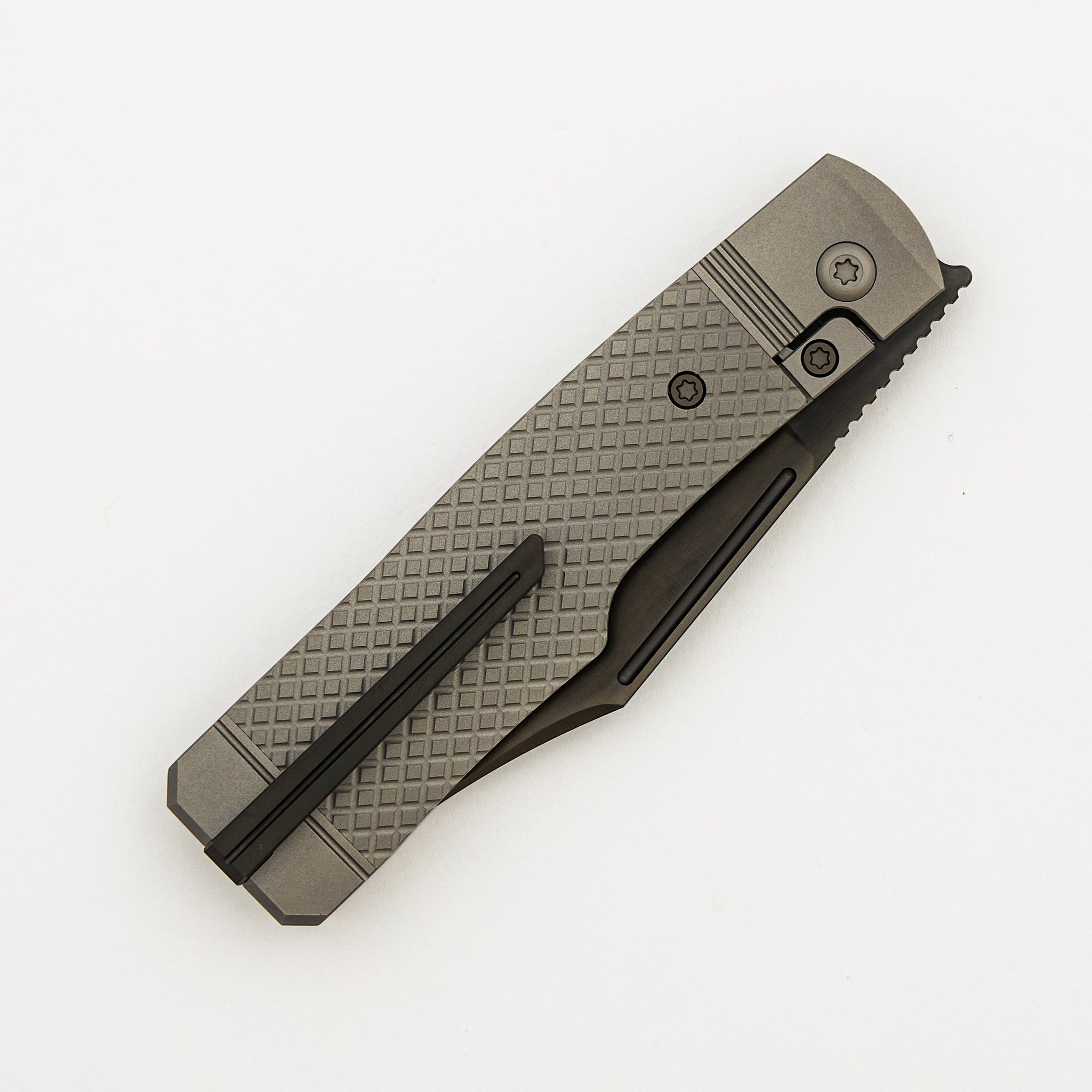 Gunslinger Jack - Titanium Cross Hatch - S90V Blade