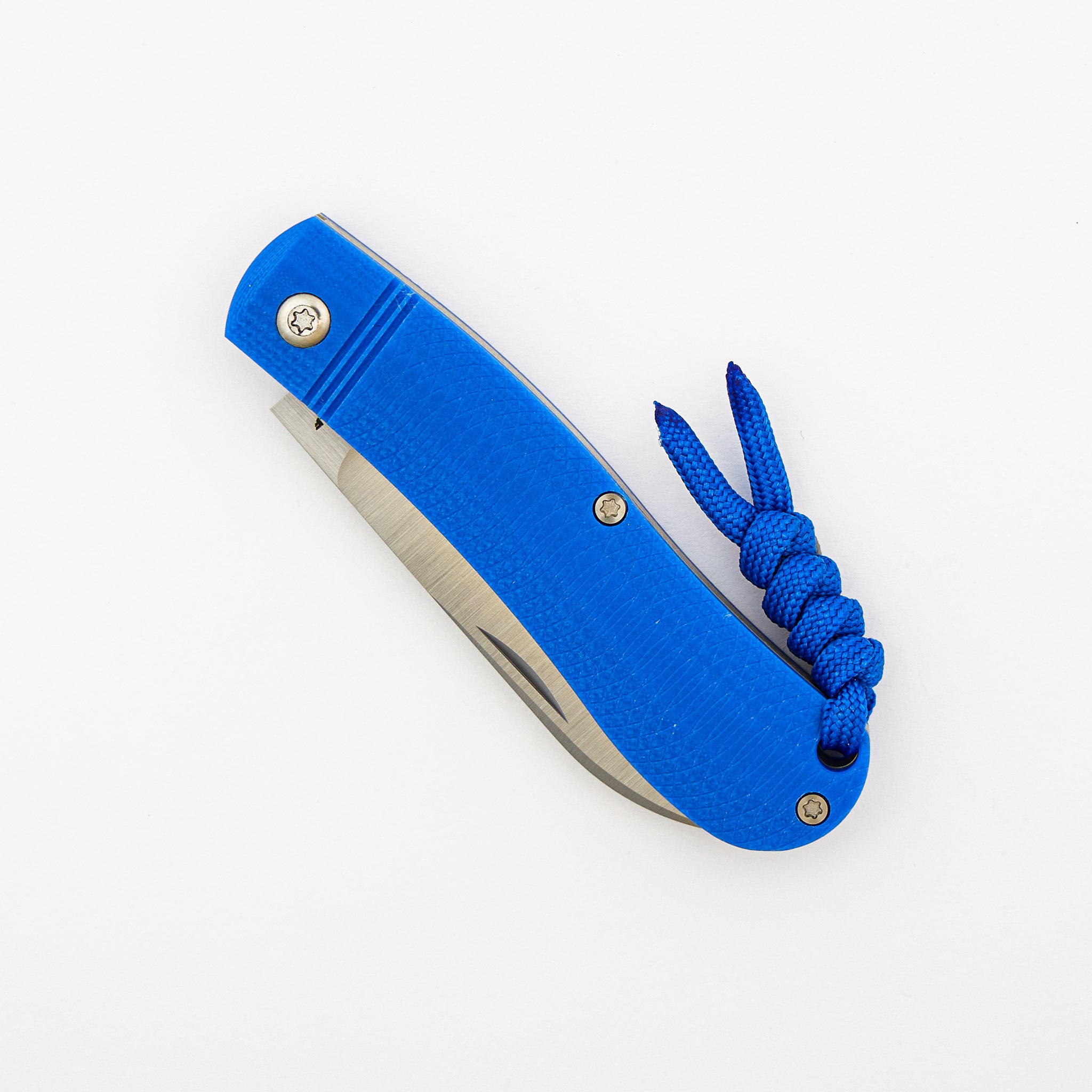 K9 Jack - Blue G10 Opposing Arcs - 154CM Blade