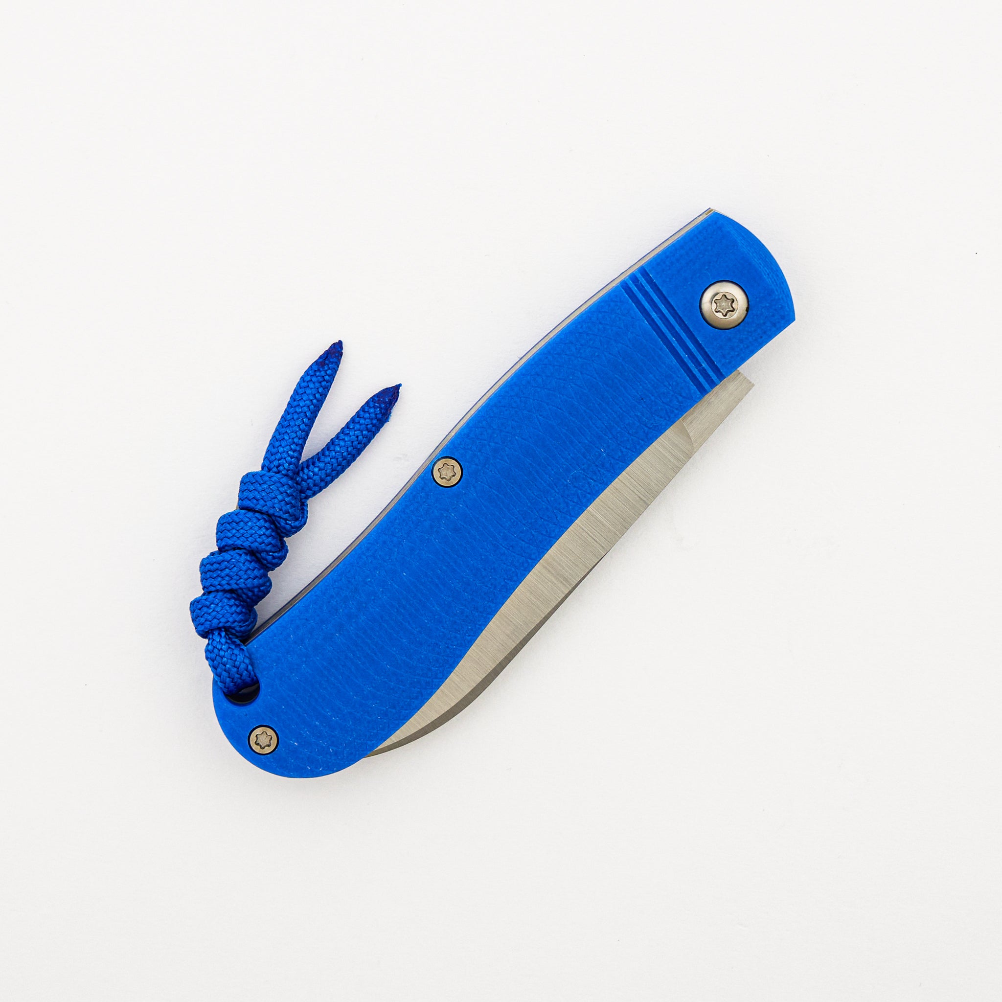 K9 Jack - Blue G10 Opposing Arcs - 154CM Blade